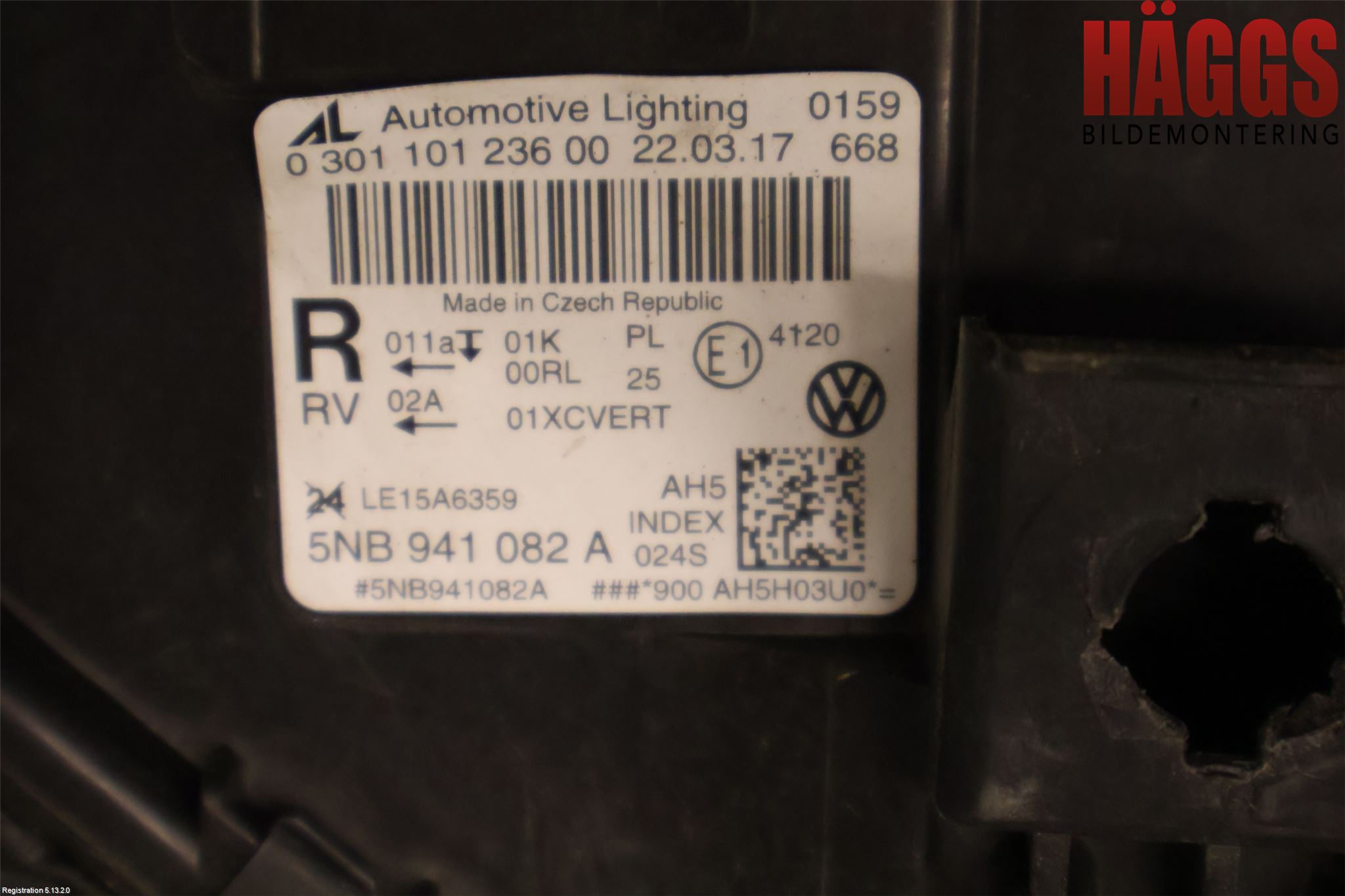 Volkswagen VW TIGUAN 16-24 Strålkastare Höger