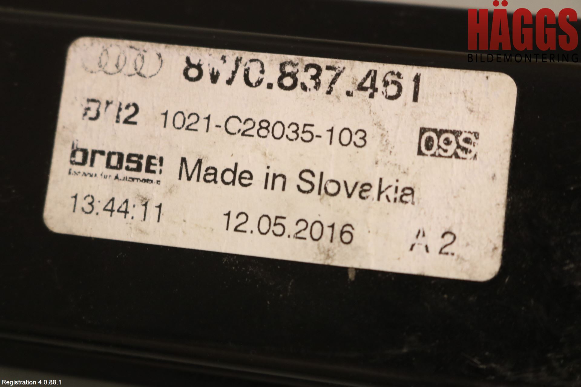 Audi A4/S4 B9 16-19 Fönsterhissmekanism