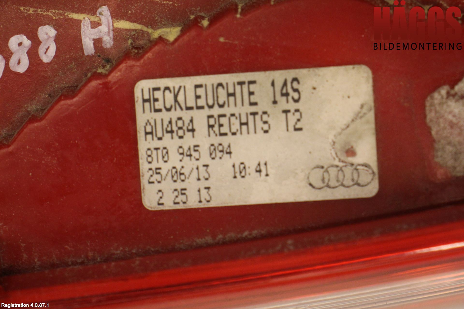 Audi A5 07-16 Bakljus Lucka Hö