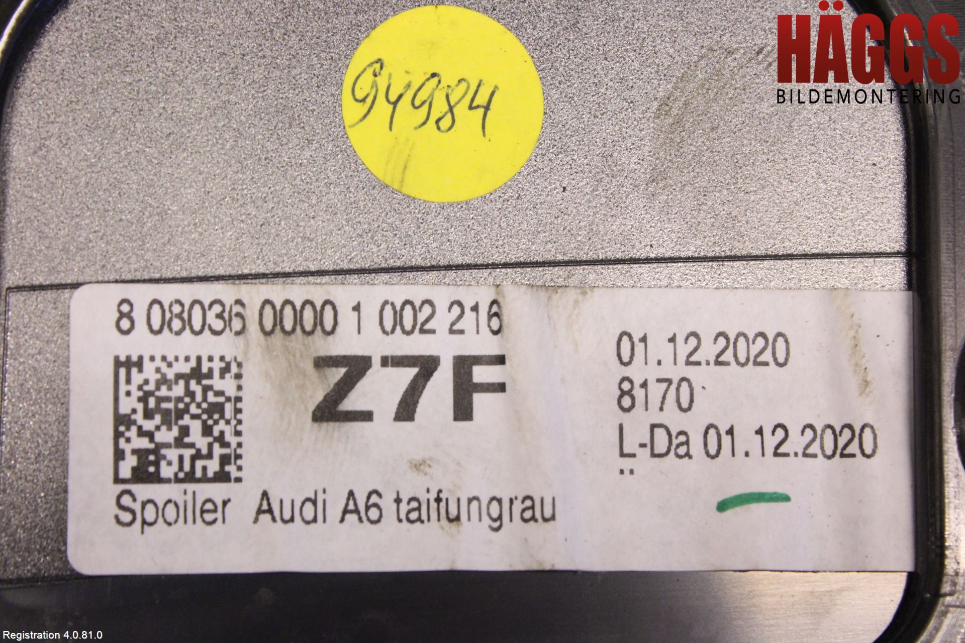 Audi A6 F2/C8 19- Spoiler Baklucka