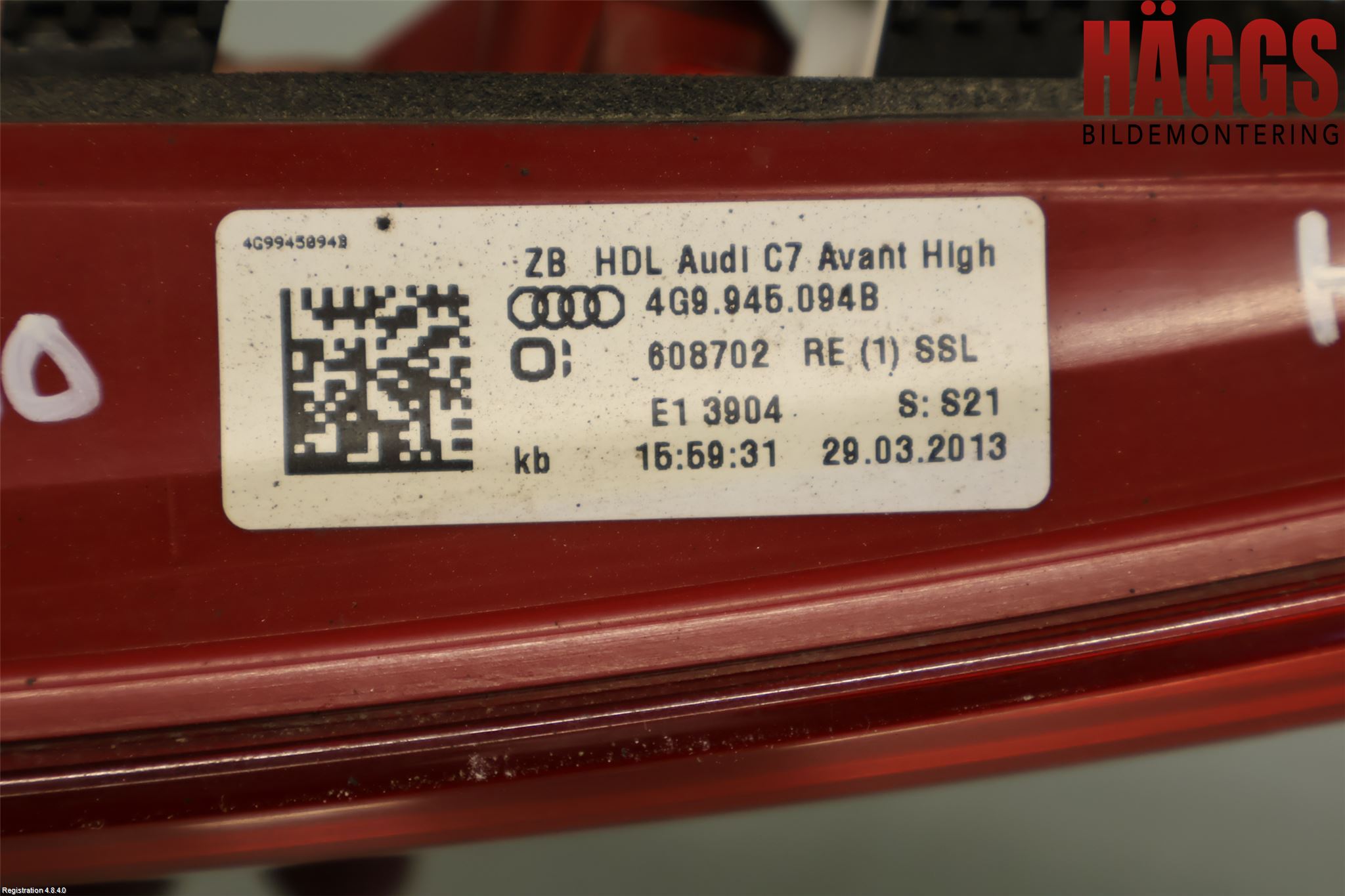 Audi A6/S6 4G 11-18 Bakljus Lucka Hö