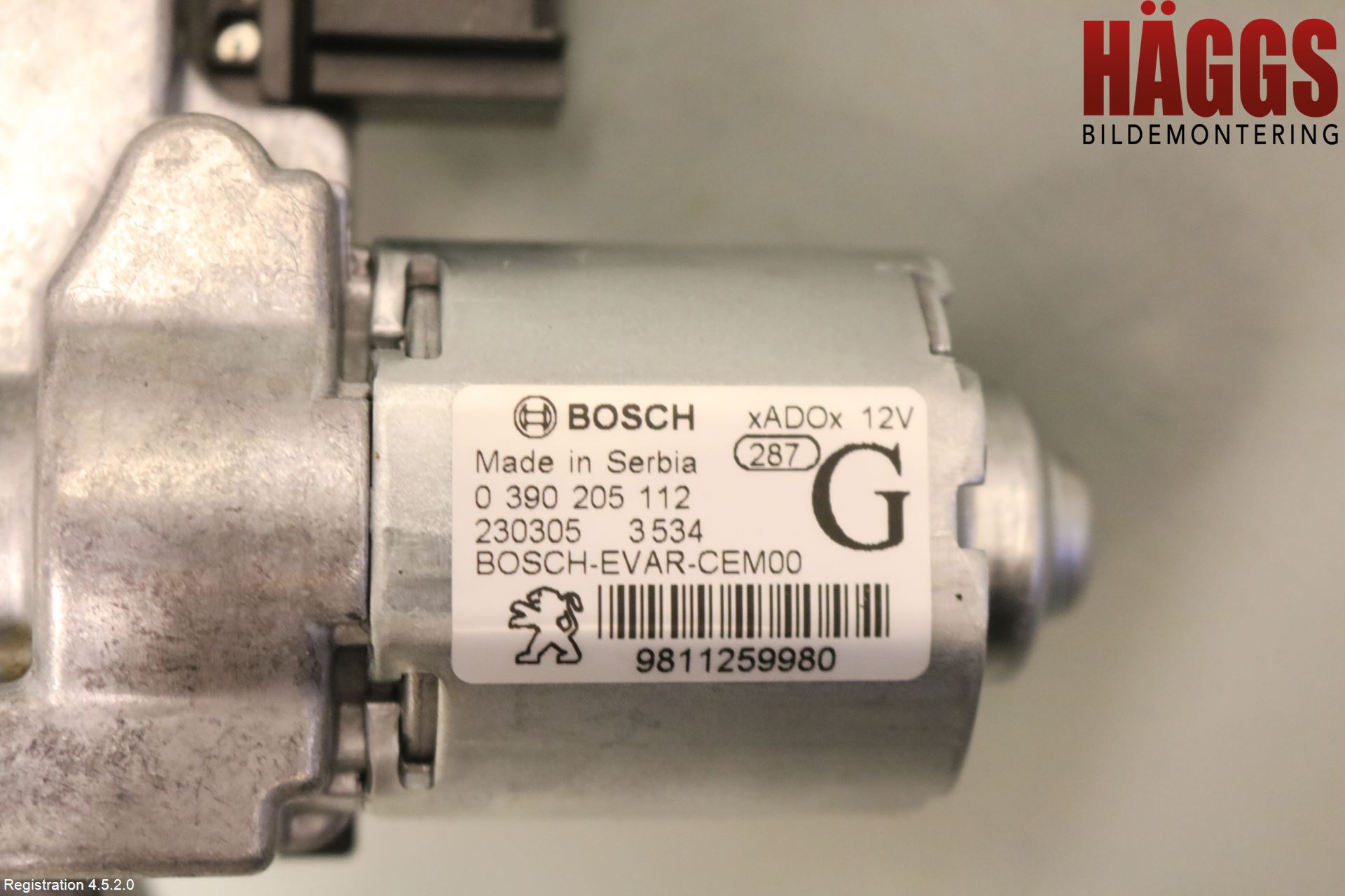 Peugeot 3008 17-24 Torkarmotor Baklucka