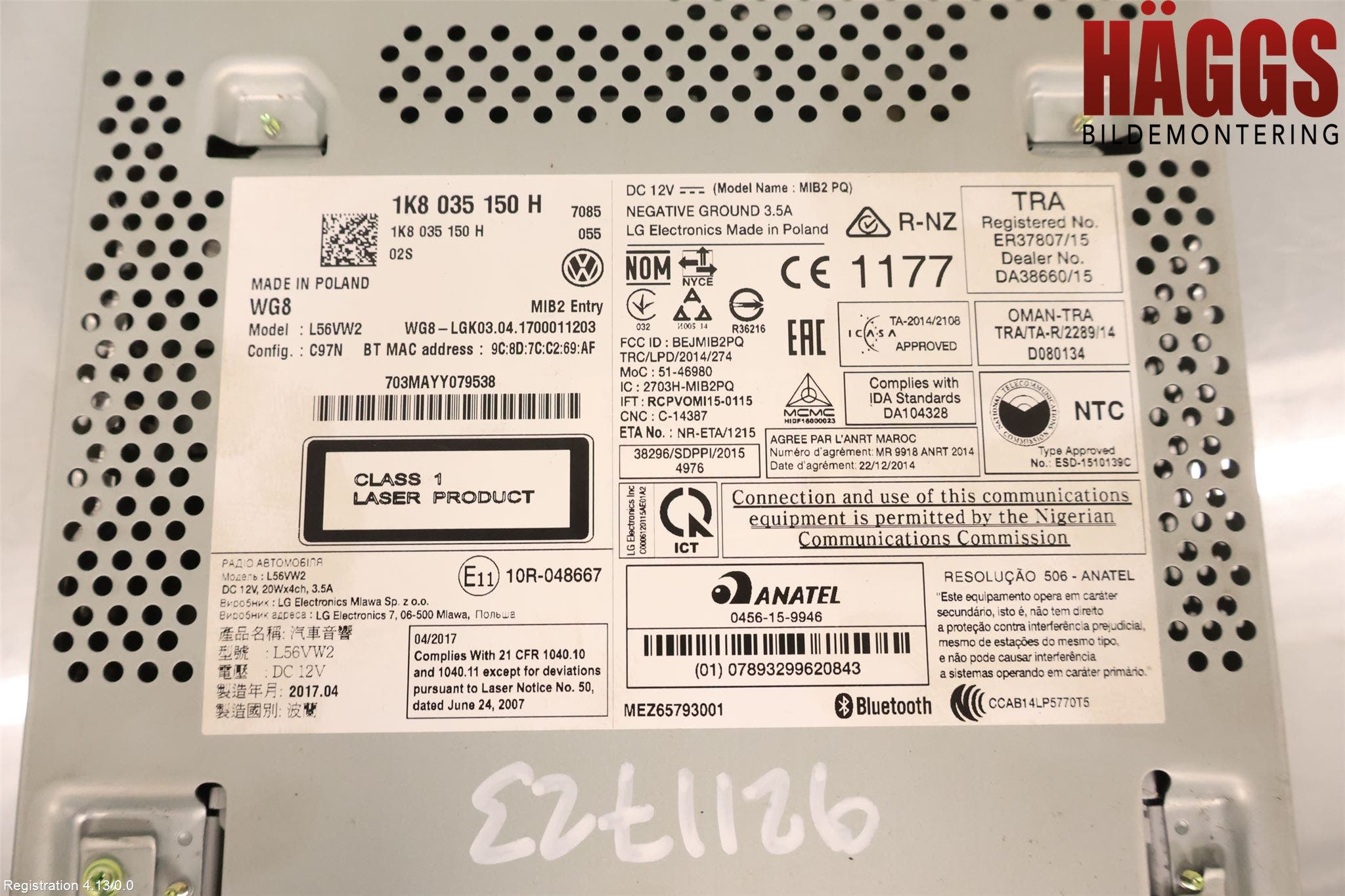 Volkswagen VW TRANSP/CARAVELLE (T6) 16-22 Cd Radio - Multimediapanel