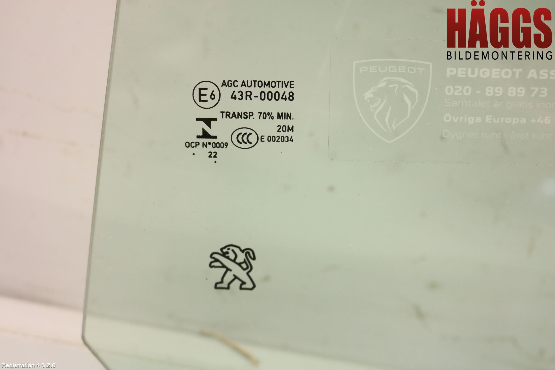 Peugeot 2008/E-2008 20- Dörruta Bak Vänster