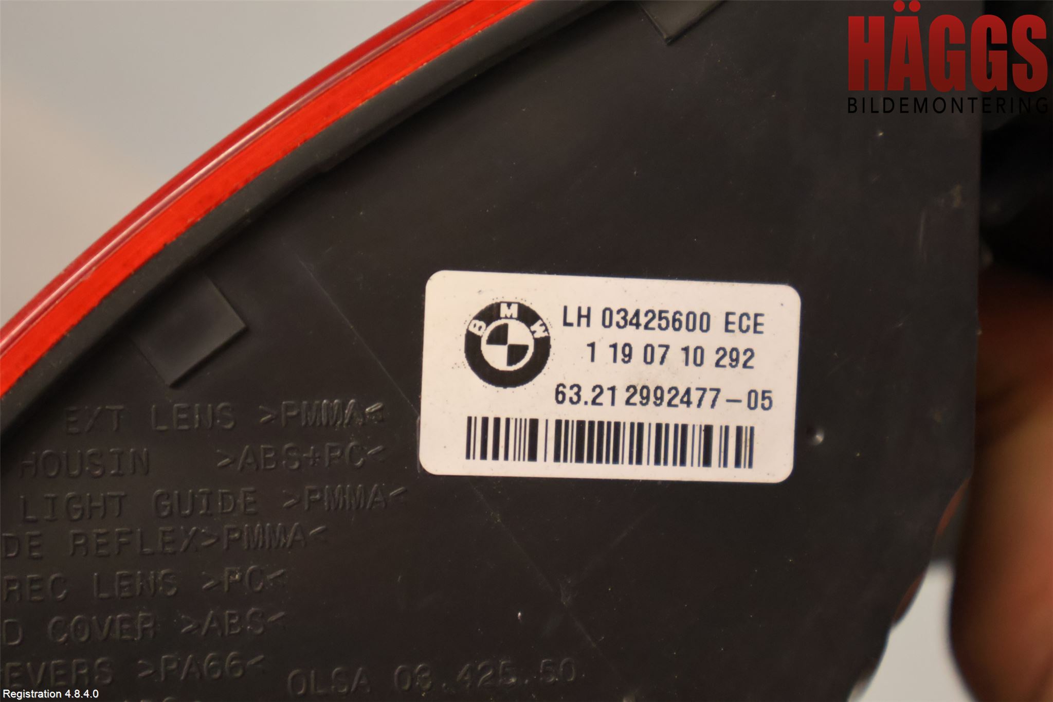 BMW X1 E84 10-15 Bakljus Vänster