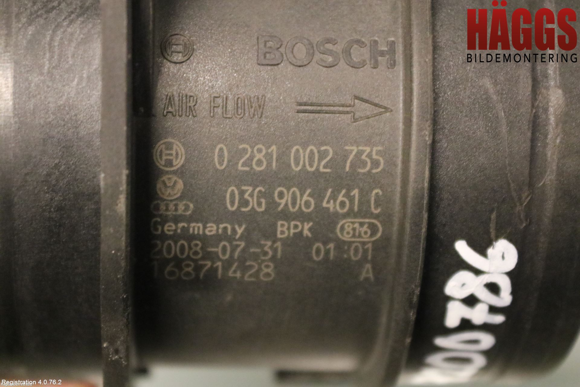 Audi A4/S4 08-11 Injluftmassamätare