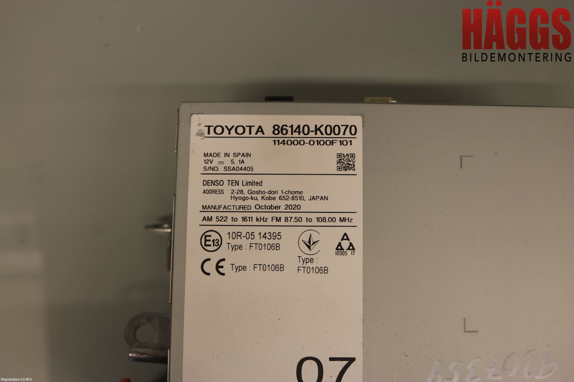 Toyota YARIS XP21 20- Cd Radio - Multimediapanel