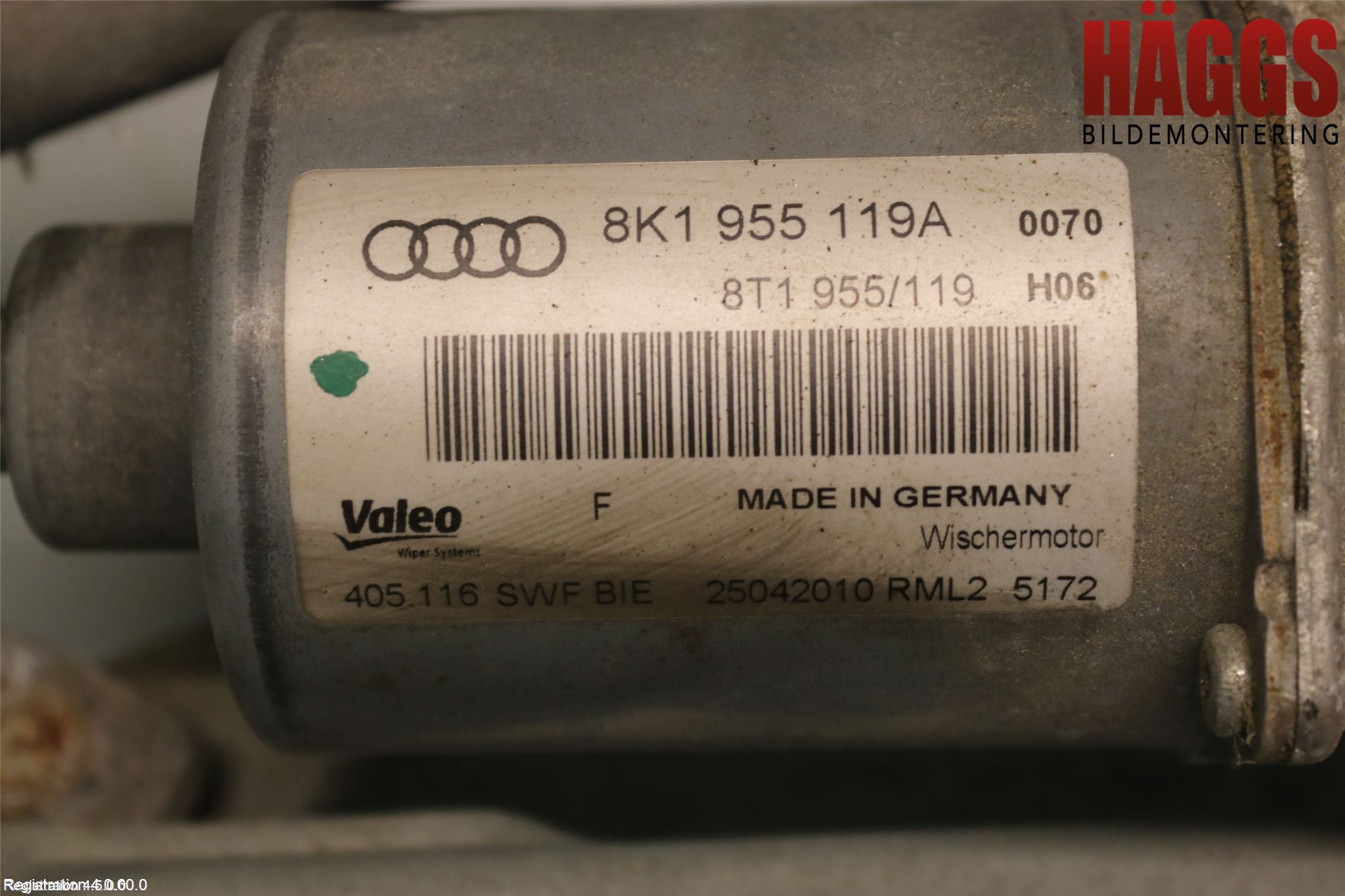 Audi A4/S4 08-11 Torkarmotor Vindruta