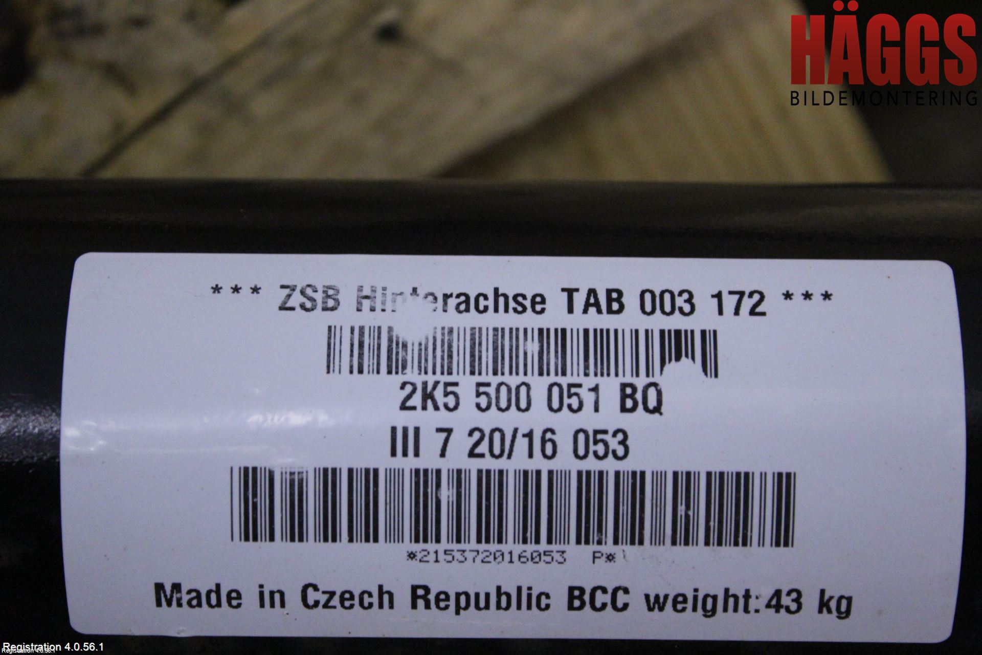 Volkswagen VW CADDY 16-20 Bakaxel