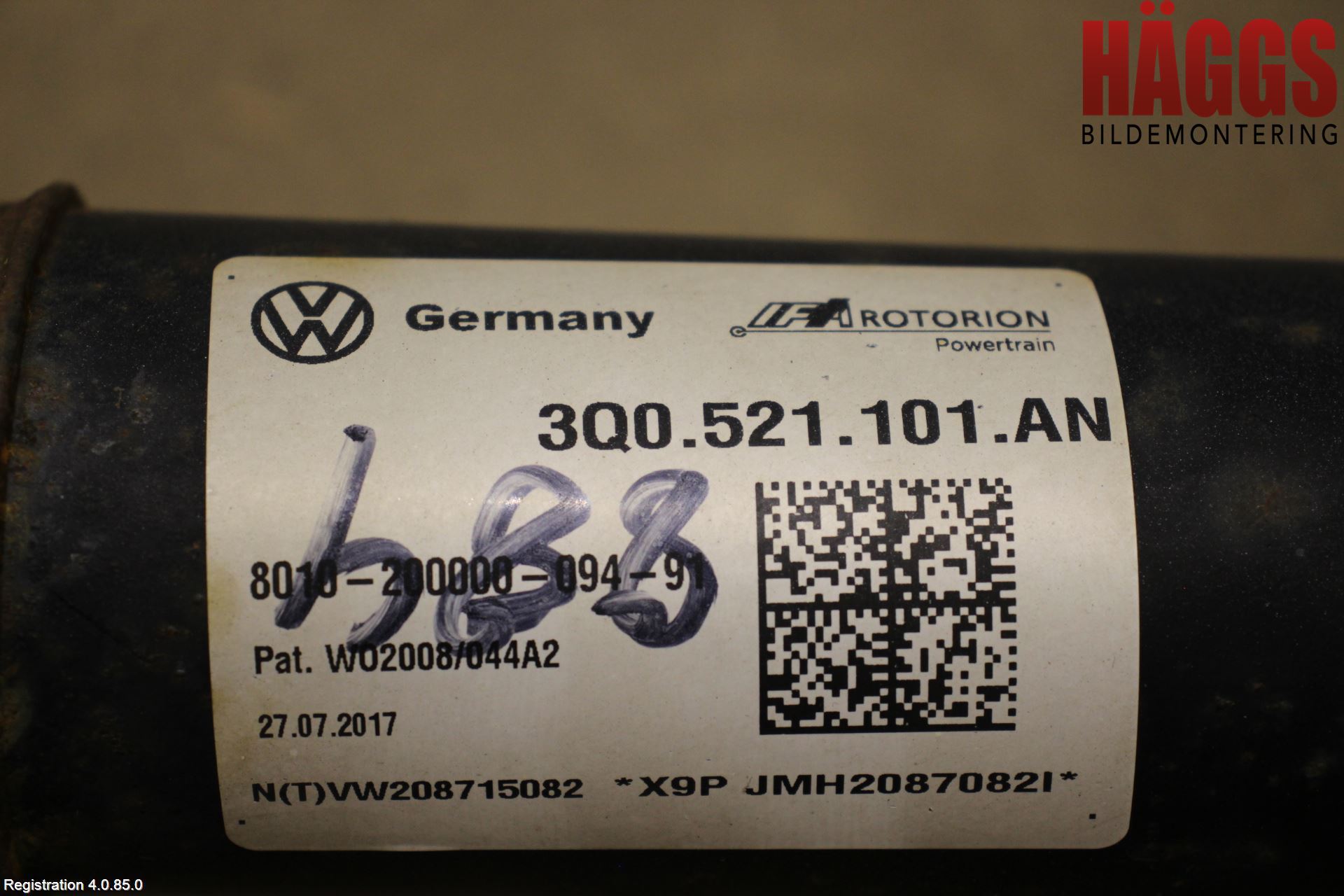Volkswagen VW PASSAT 15-19 Mellanaxel Komp