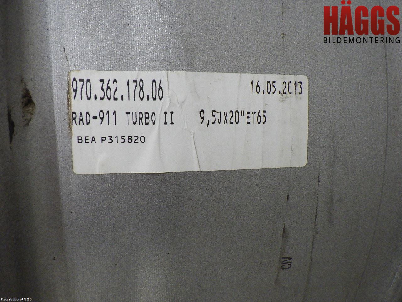 Porsche PANAMERA 09- Fälg Aluminium