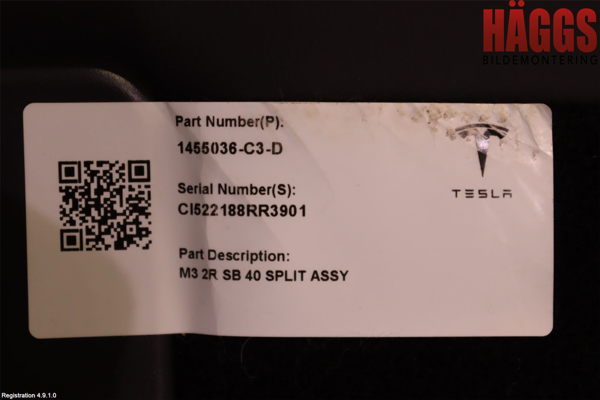 Tesla MODEL 3 17- Inredning Ryggdyna Bak