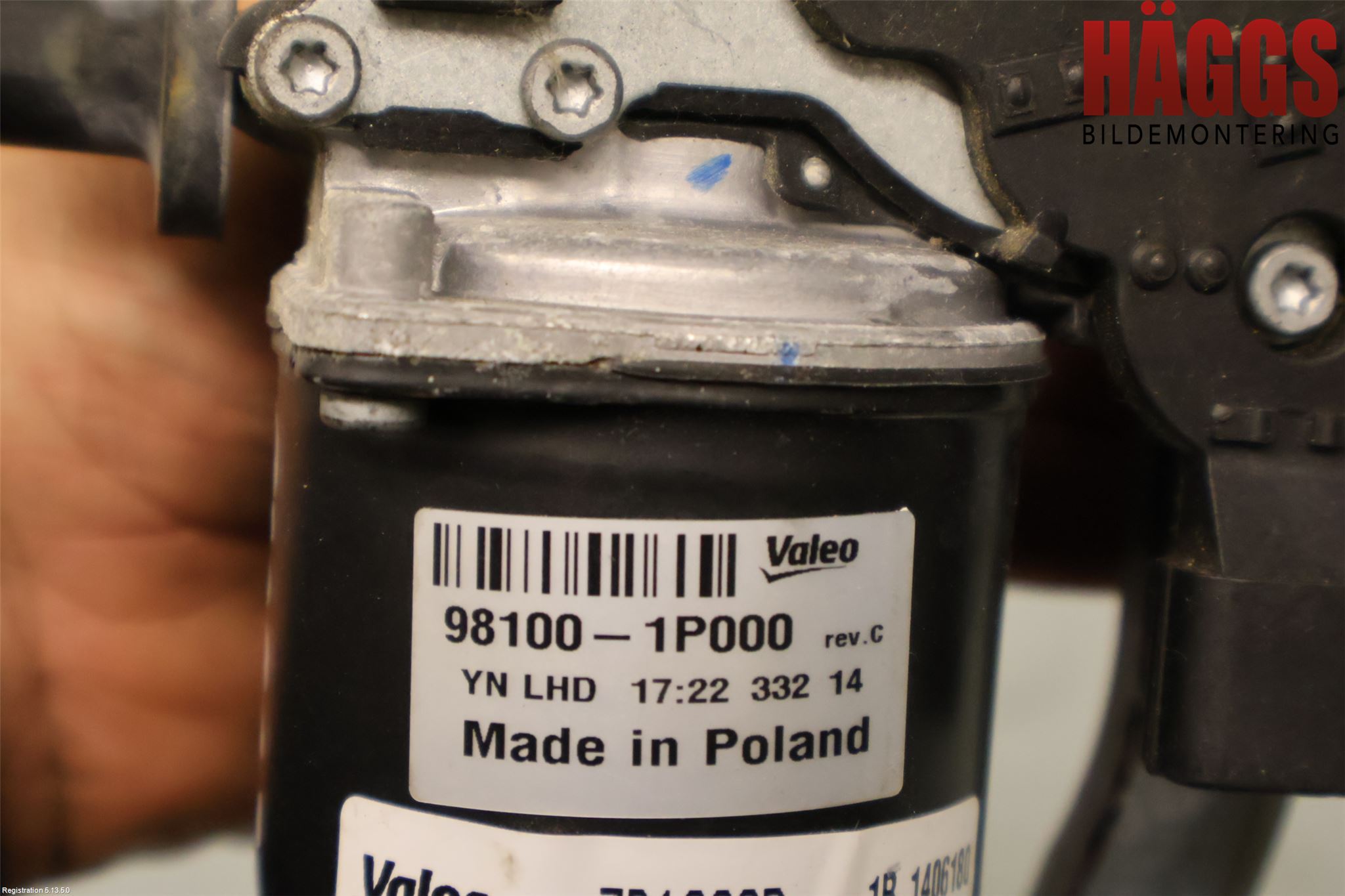 Kia VENGA 10-19 Torkarmotor Vindruta