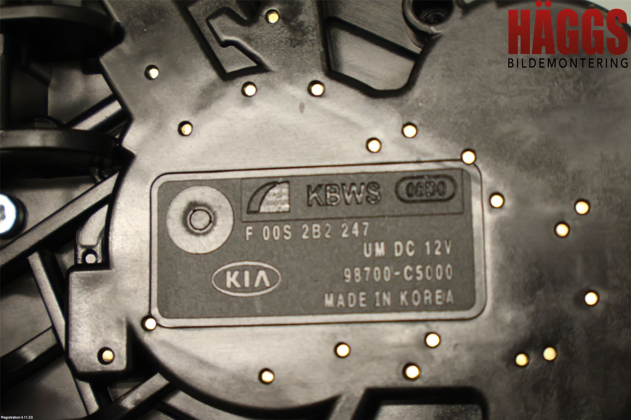 Kia SORENTO 15-20 Torkarmotor Baklucka