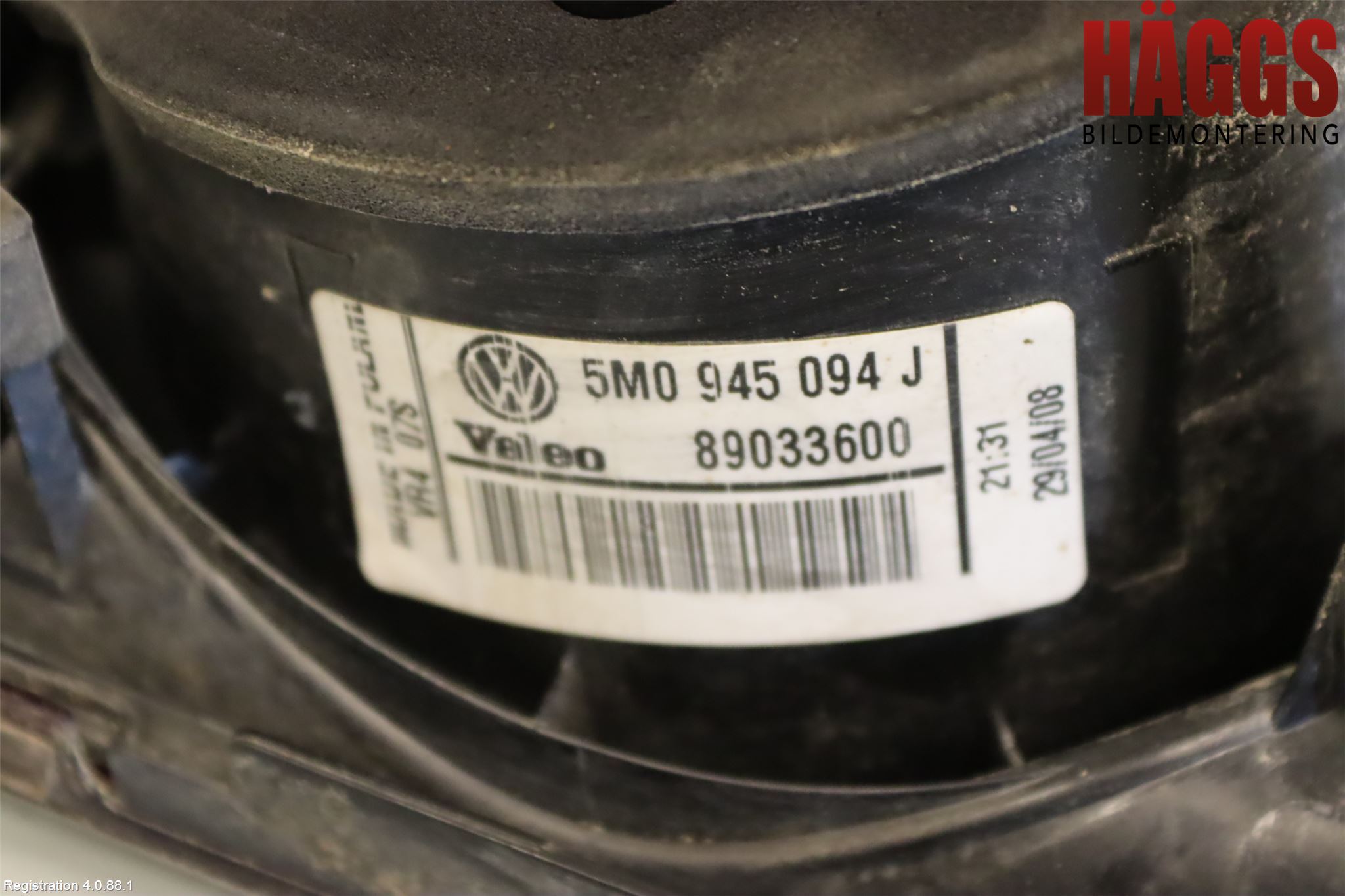Volkswagen VW GOLF PLUS/CROSS GOLF 04-14 Bakljus Lucka Hö