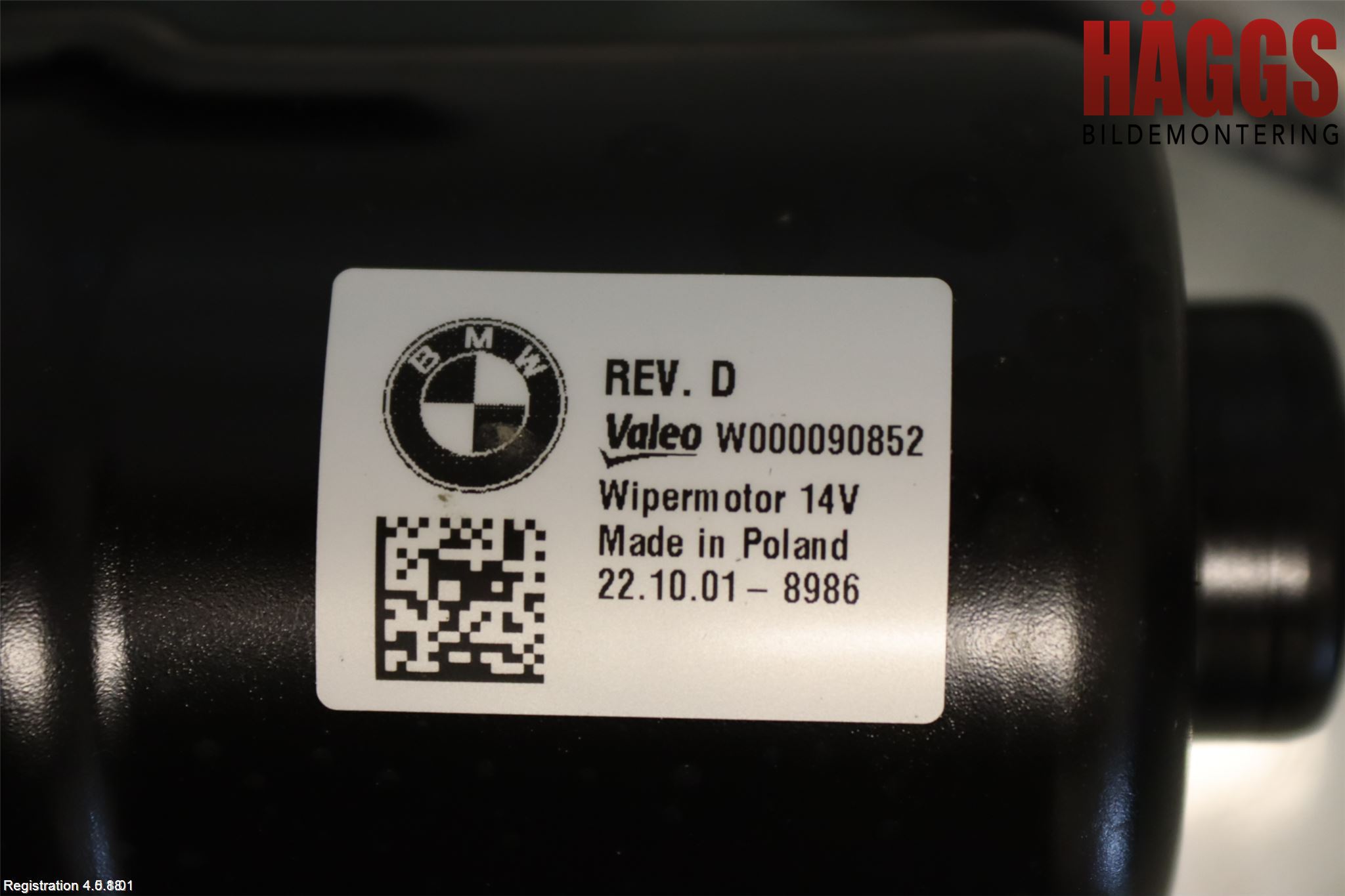 BMW 3 G20/G21/G80/G81 19- Torkarmotor Vindruta