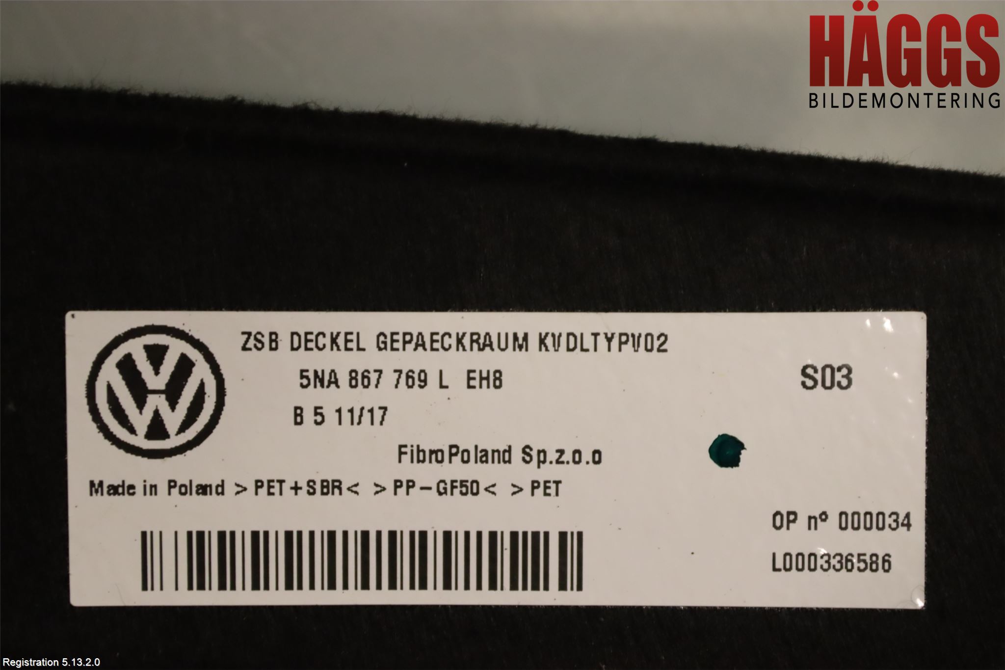 Volkswagen VW TIGUAN 16-24 Hatthylla