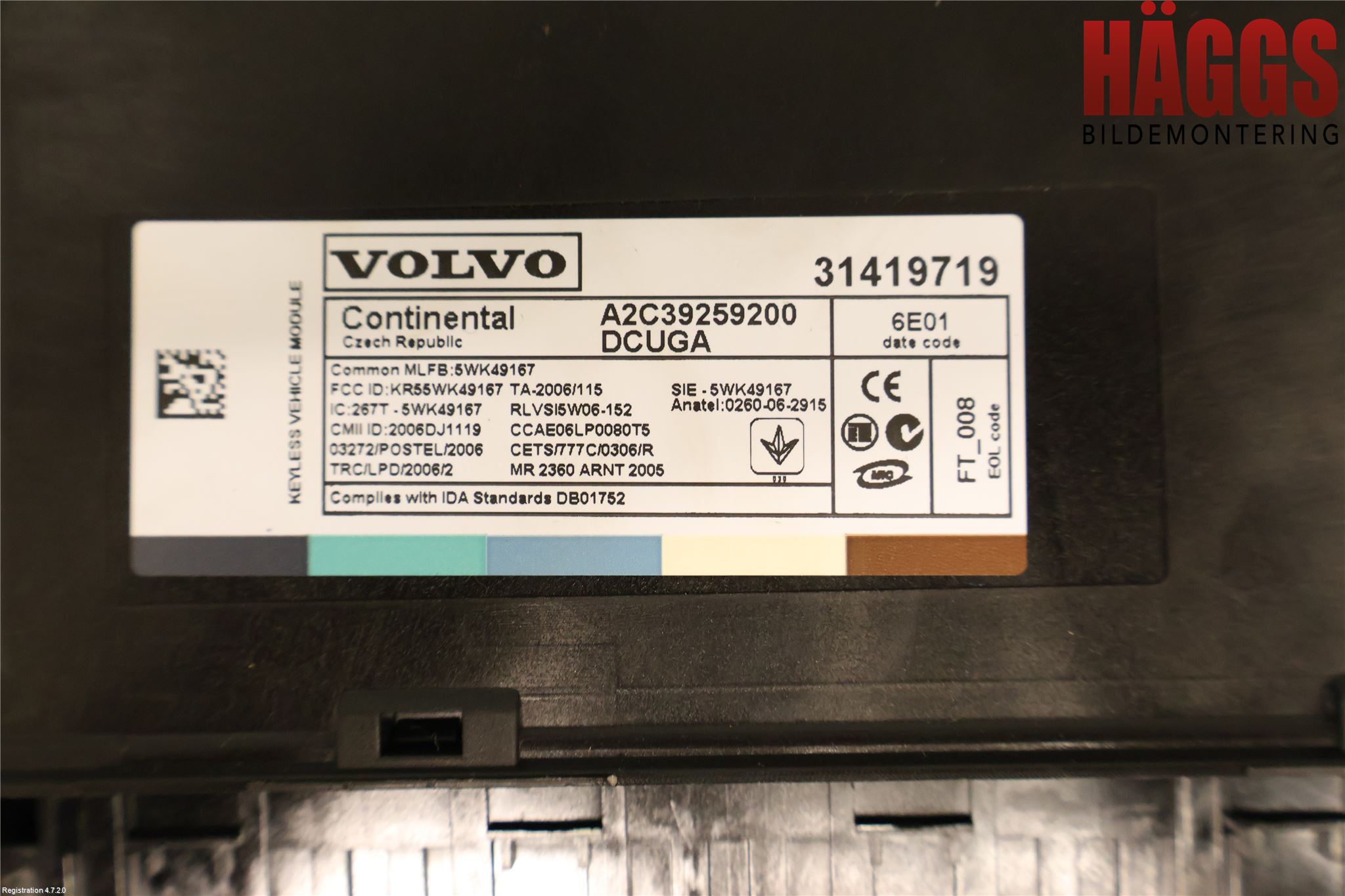 Volvo XC60 14-17 Styrenhet Nyckellöst System