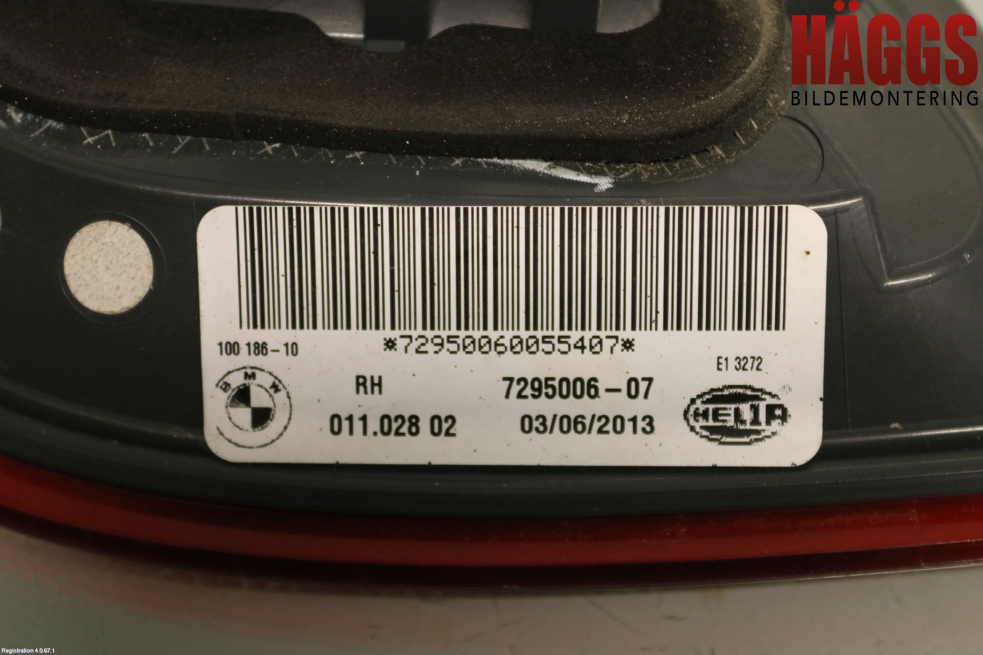 BMW X6 E71/E72   08-14 Bakljus Lucka Hö