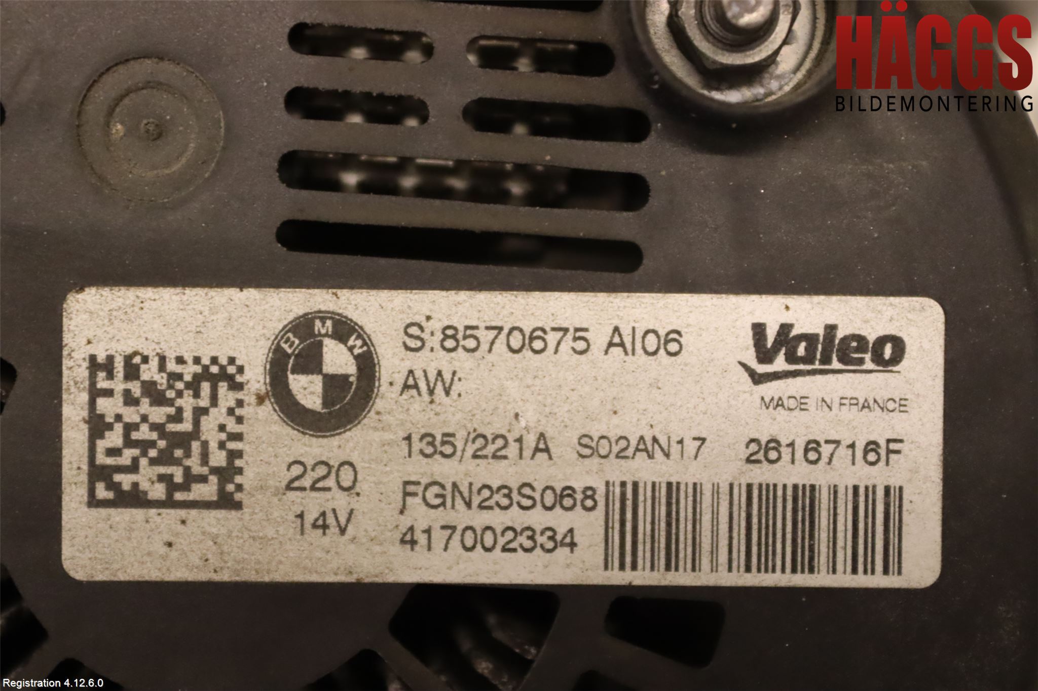 BMW 3 F30/F31/F80 12-19 Generator