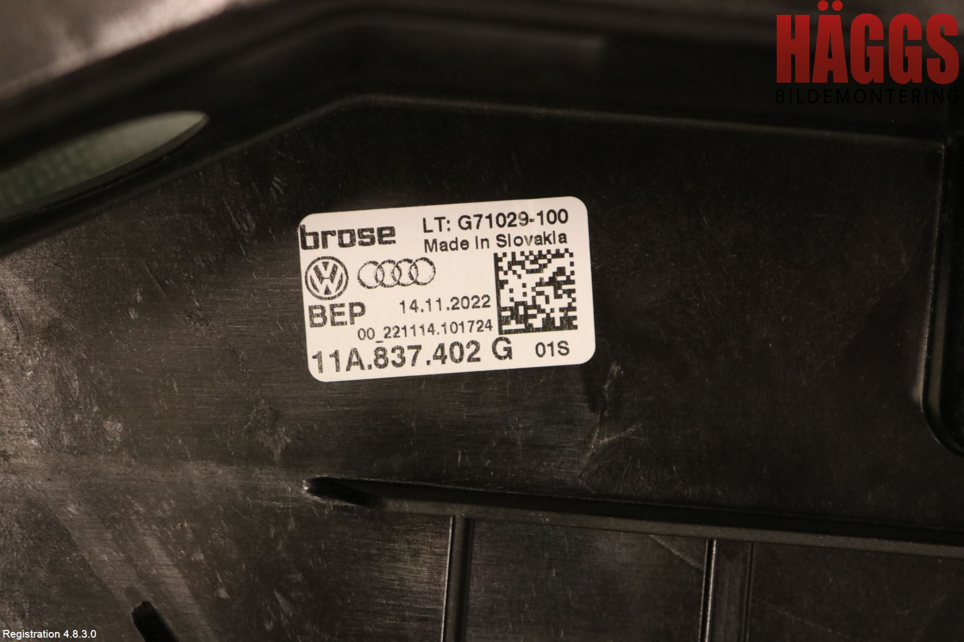 Audi Q4 E-TRON FZ 22- Fönsterhissmekanism