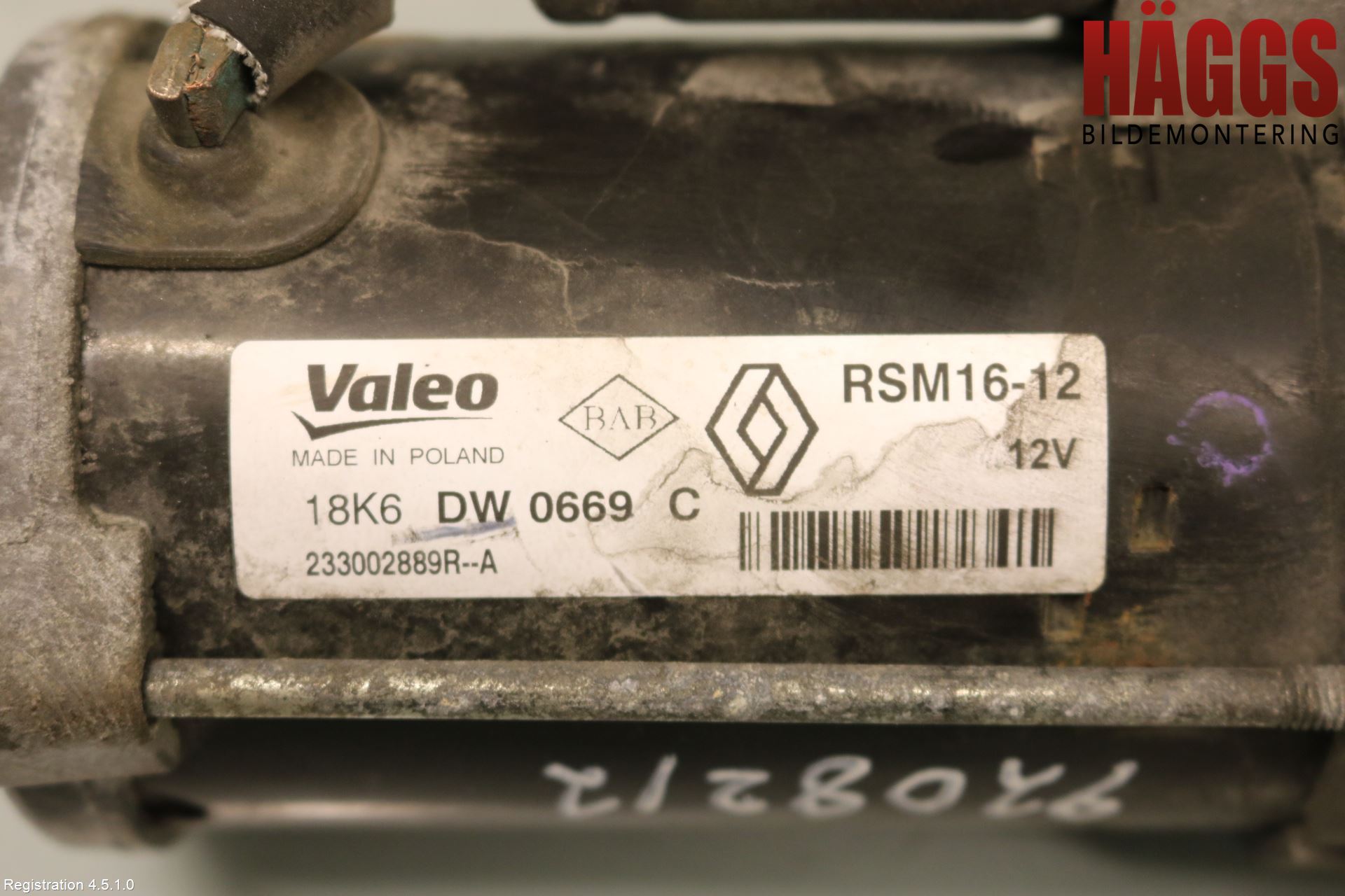Renault TRAFIC/E-TECH 15- Startmotor Diesel
