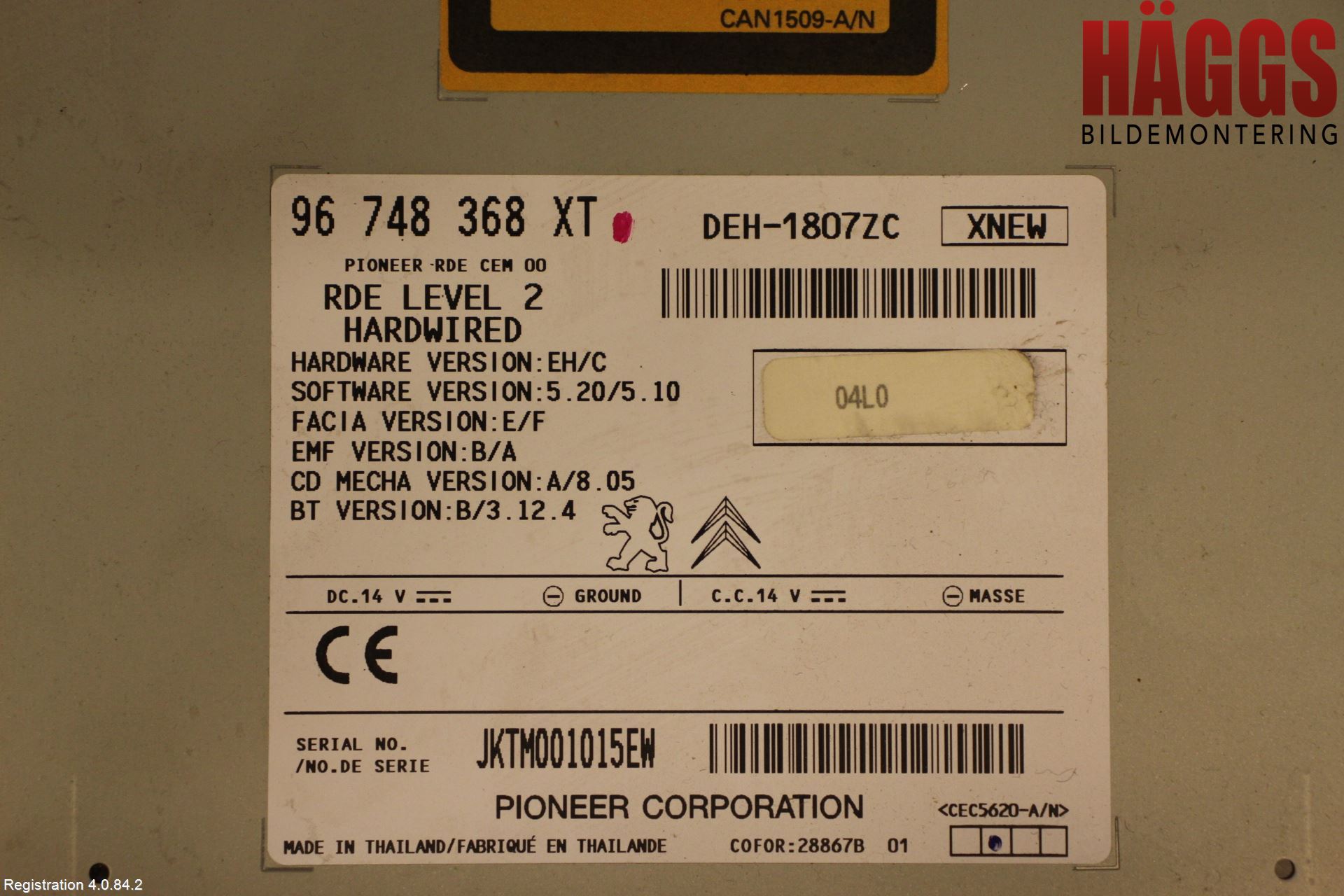 Peugeot iOn Cd Radio - Multimediapanel