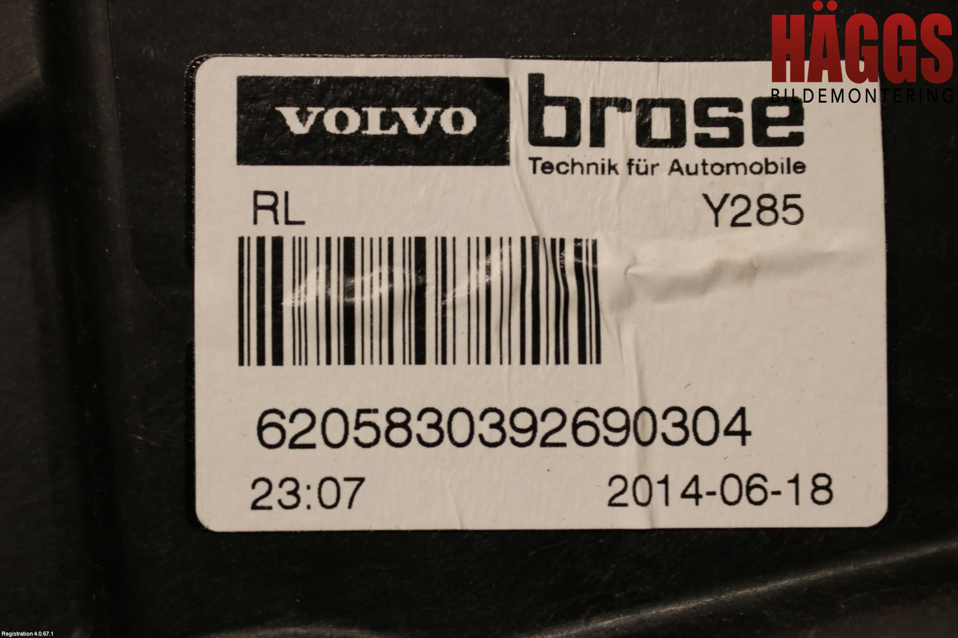 Volvo XC70 14-16 Fönsterhissmekanism