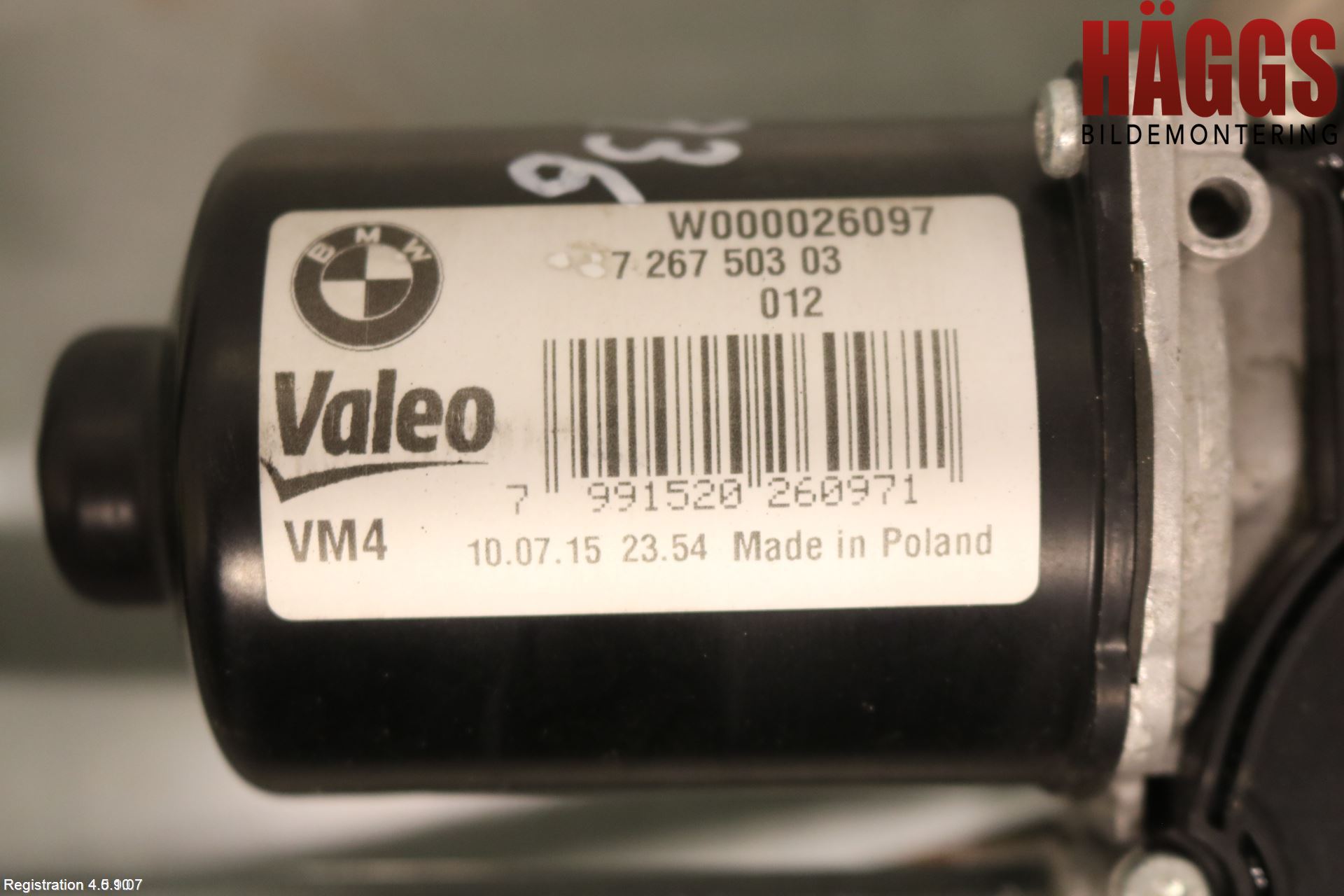 BMW 3 GT F34 13-19 Torkarmotor Vindruta