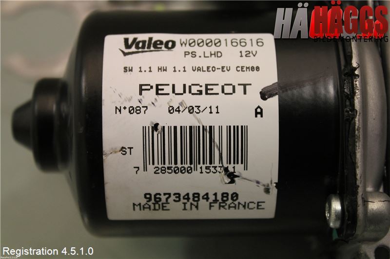 Peugeot RCZ Torkarmotor Vindruta