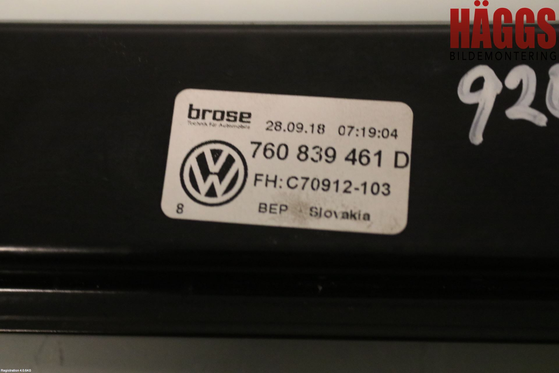 Volkswagen VW TOUAREG CR 18- Fönsterhissmekanism
