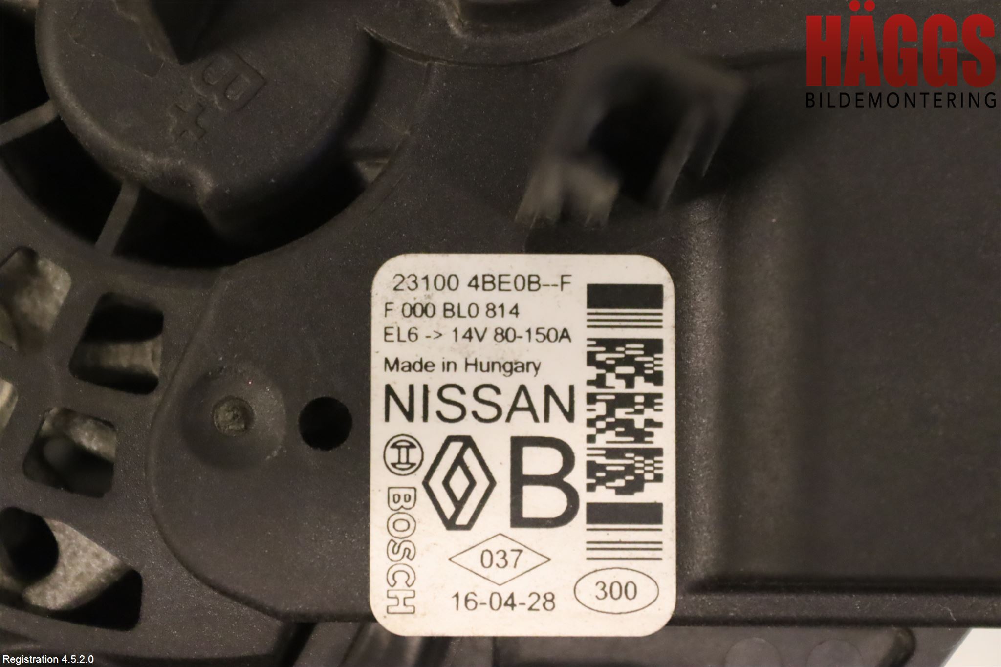 Nissan QASHQAI 14-17 Generator