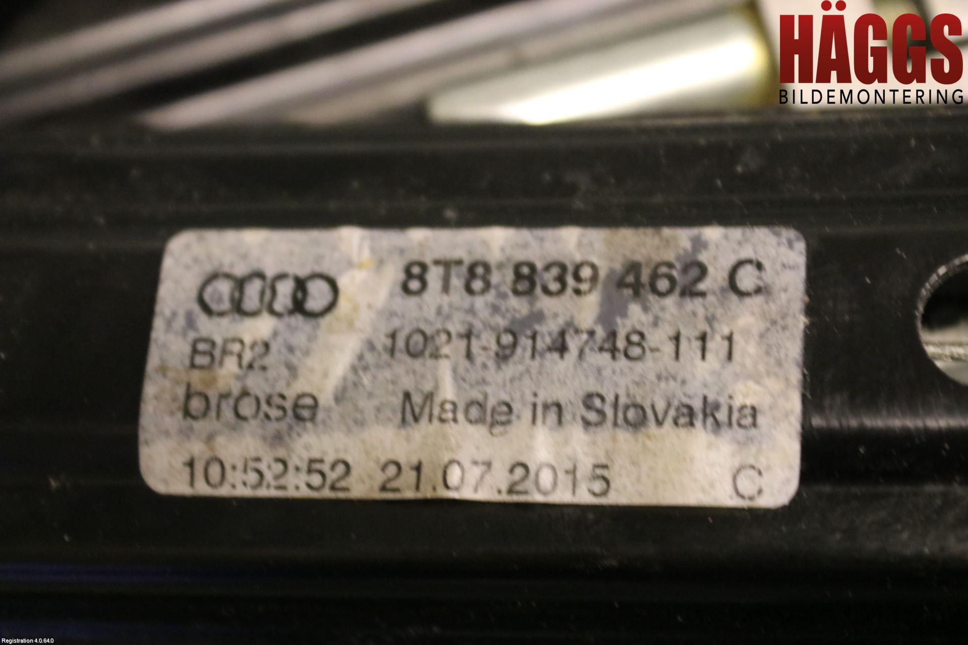 Audi A5 07-16 Fönsterhissmekanism
