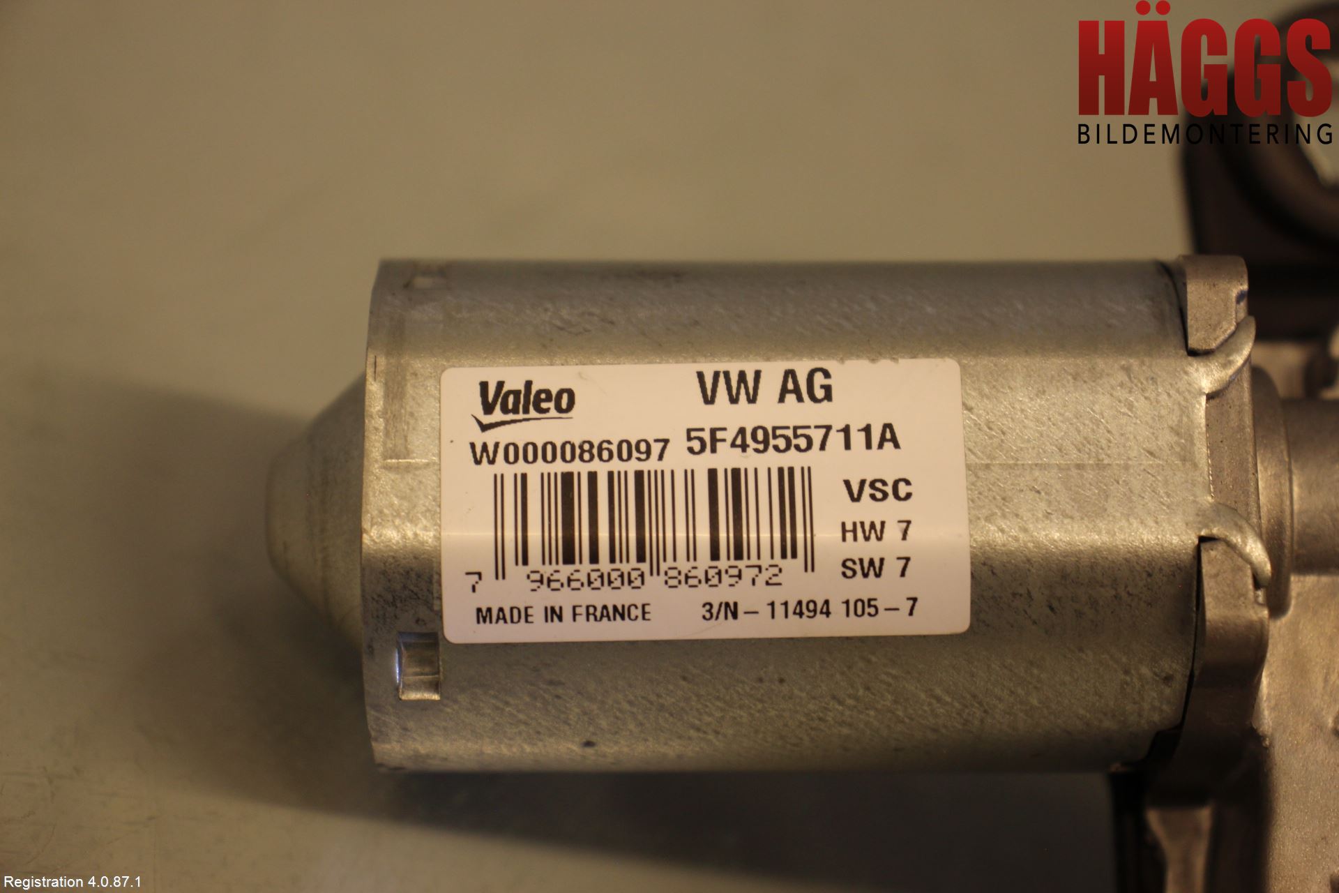 Skoda OCTAVIA (5E) 13-20 Torkarmotor Baklucka