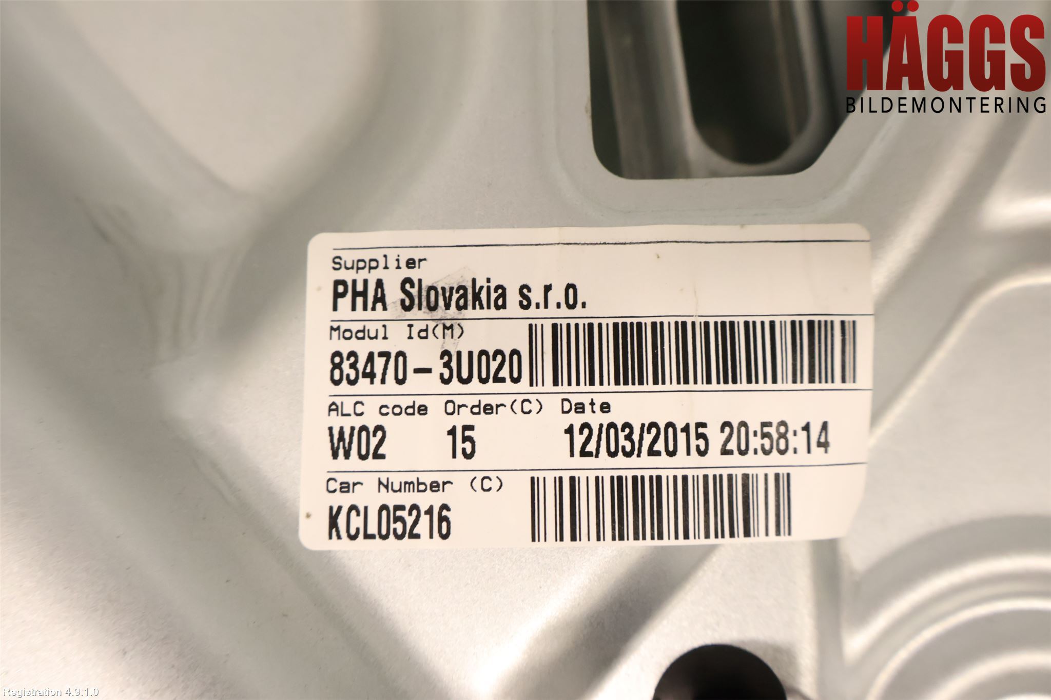 Kia SPORTAGE (SL) 11-15 Fönsterhissmekanism
