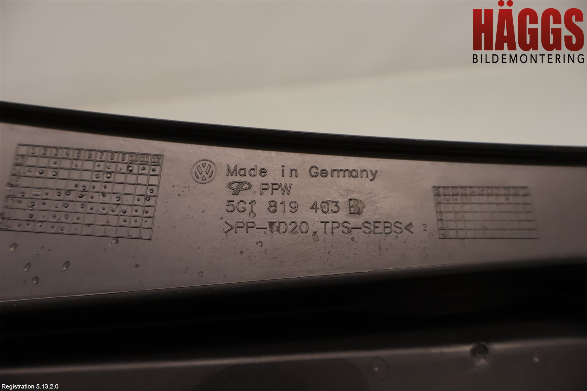 Volkswagen VW GOLF / E-GOLF VII 13-20 Torpedplåt-Torpedplast