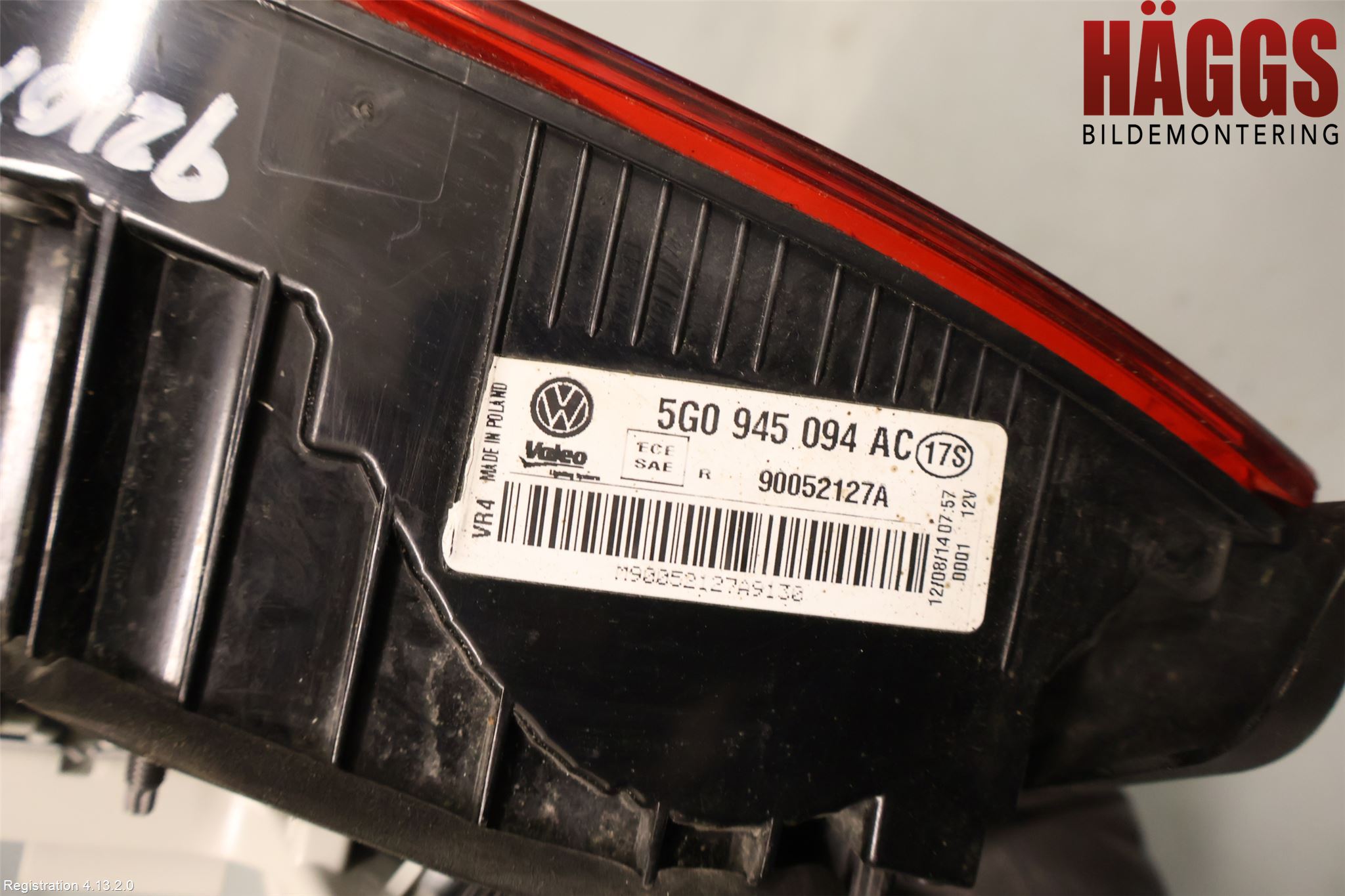 Volkswagen VW GOLF / E-GOLF VII 13-20 Bakljus Lucka Hö