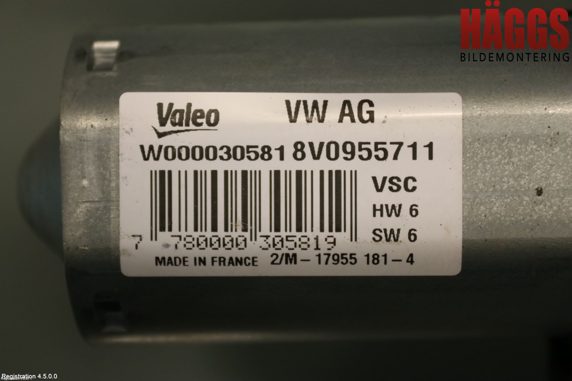 Audi A3/S3 8V 13-20 Torkarmotor Baklucka