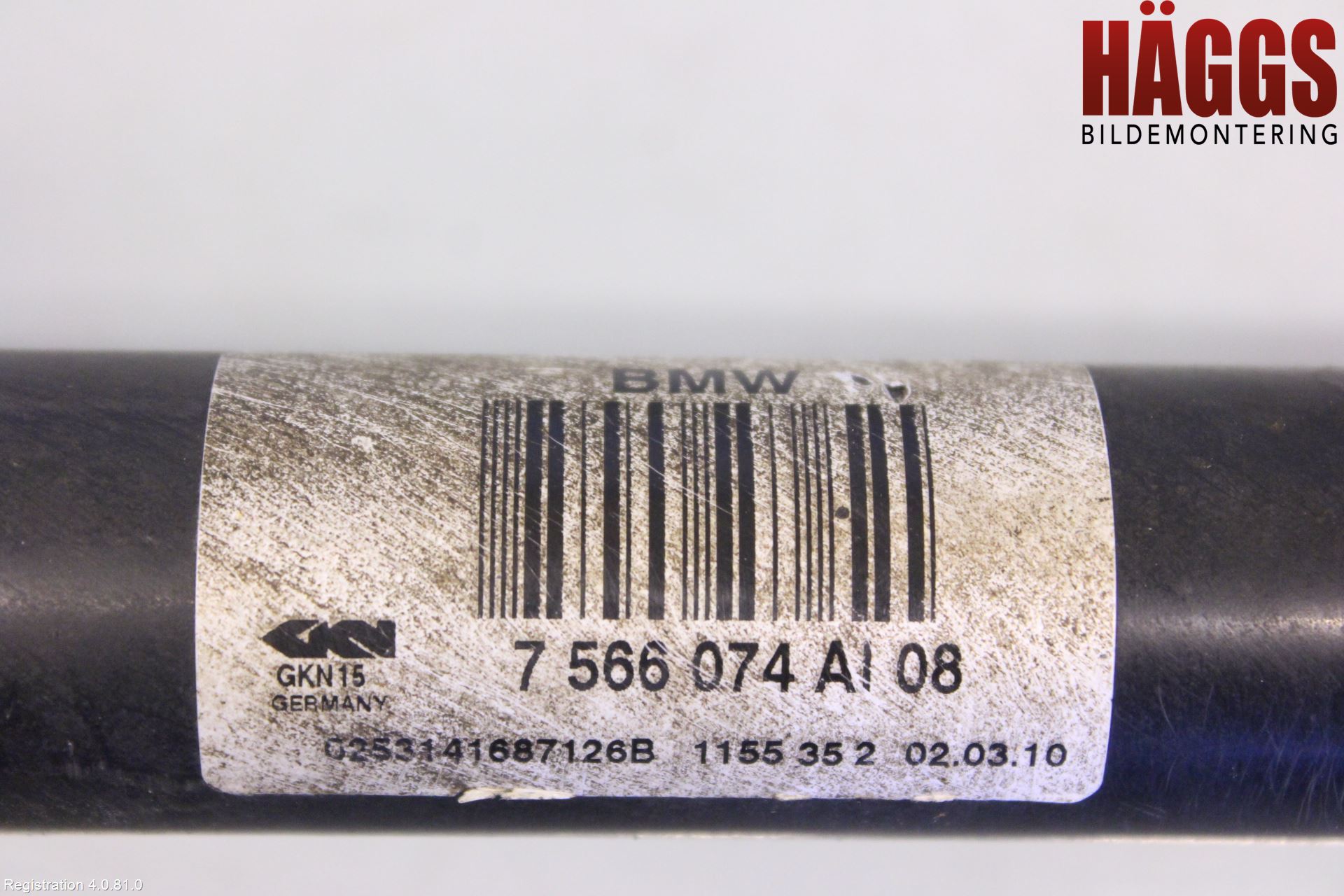 BMW 5 GT F07 09-17 Drivaxel Bak Höger