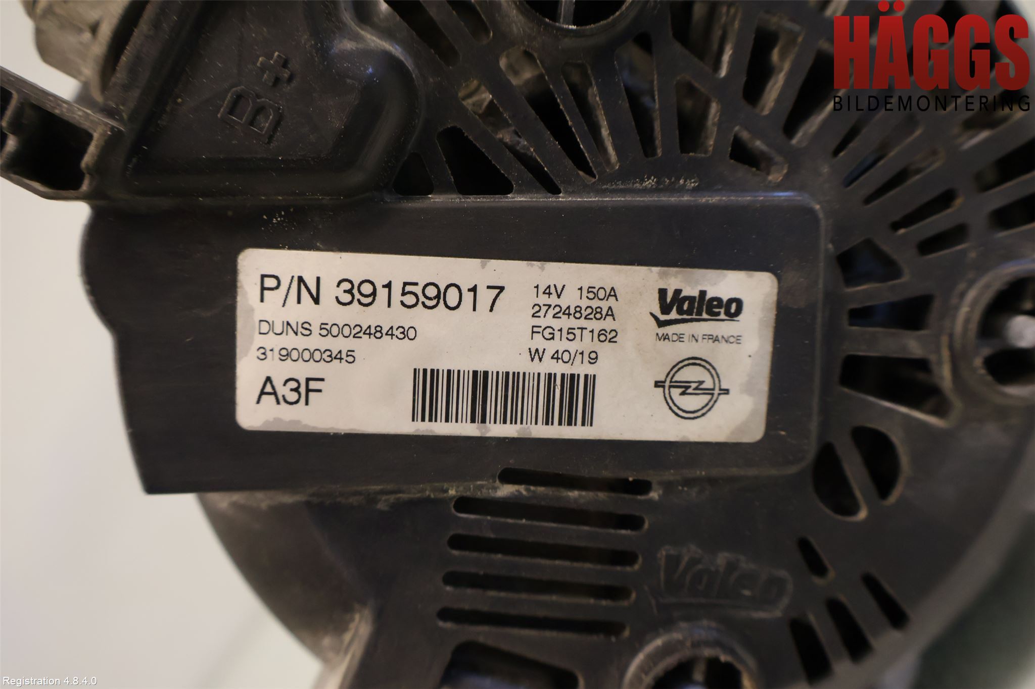 Opel ASTRA K 16-22 Generator