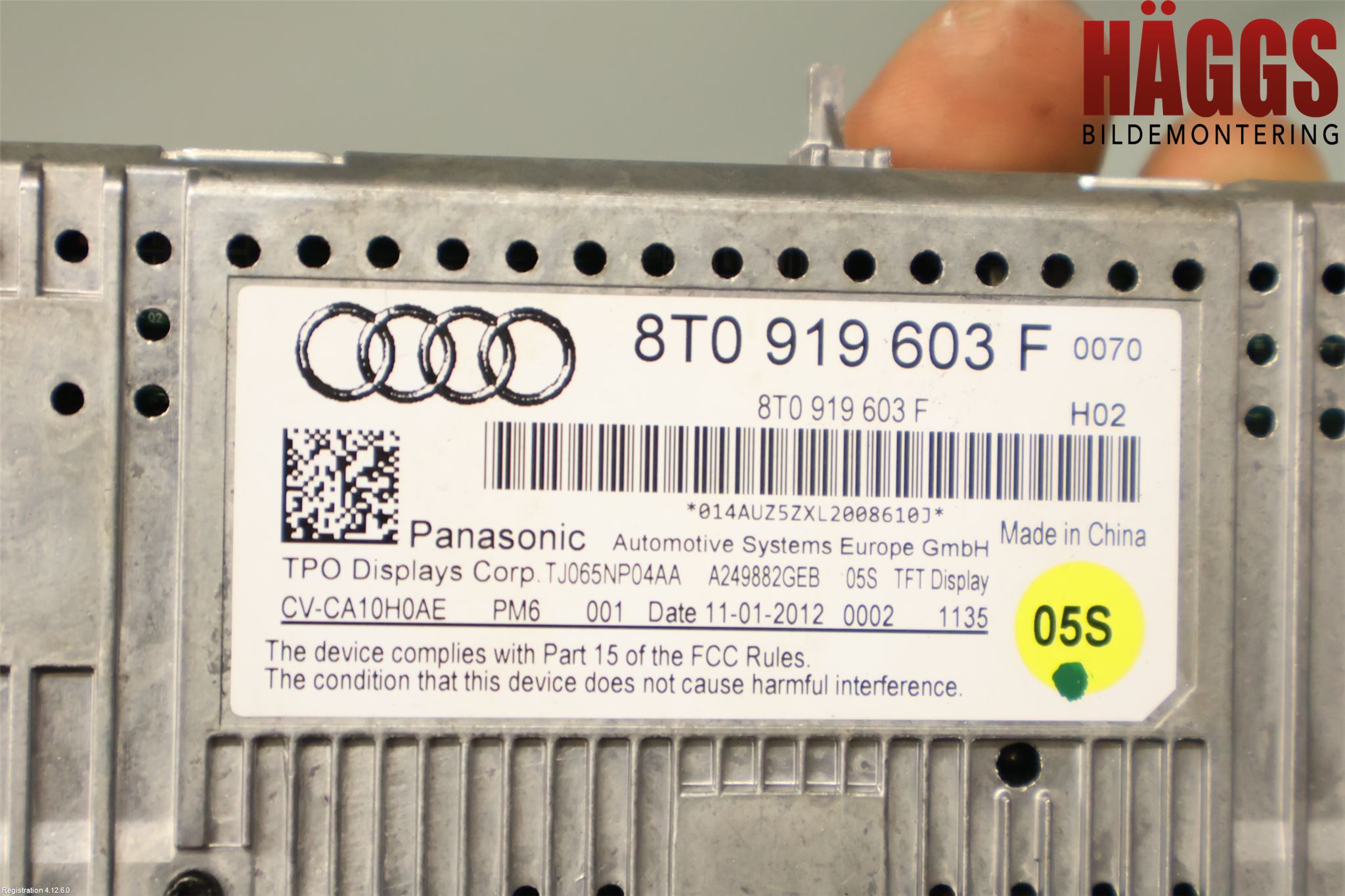 Audi Q5 09-16 Bildskärm