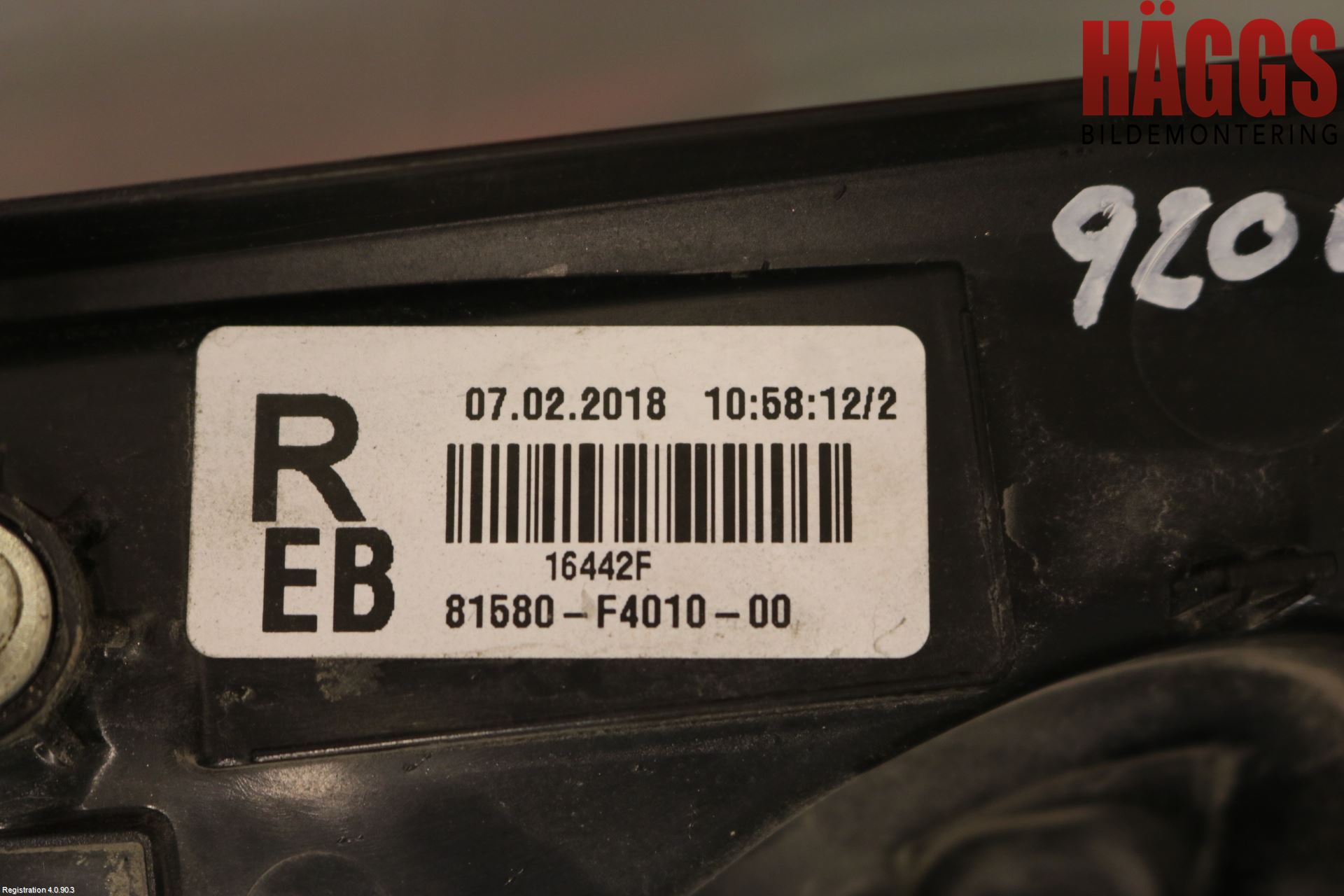 Toyota C-HR 16-23 Bakljus Lucka Hö