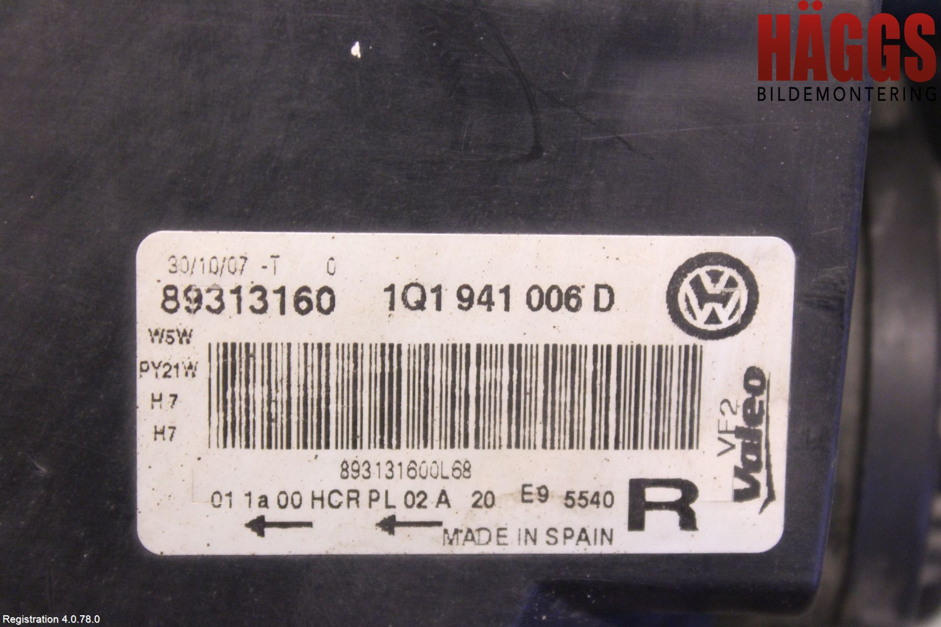 Volkswagen VW EOS  06-10 Strålkastare Höger