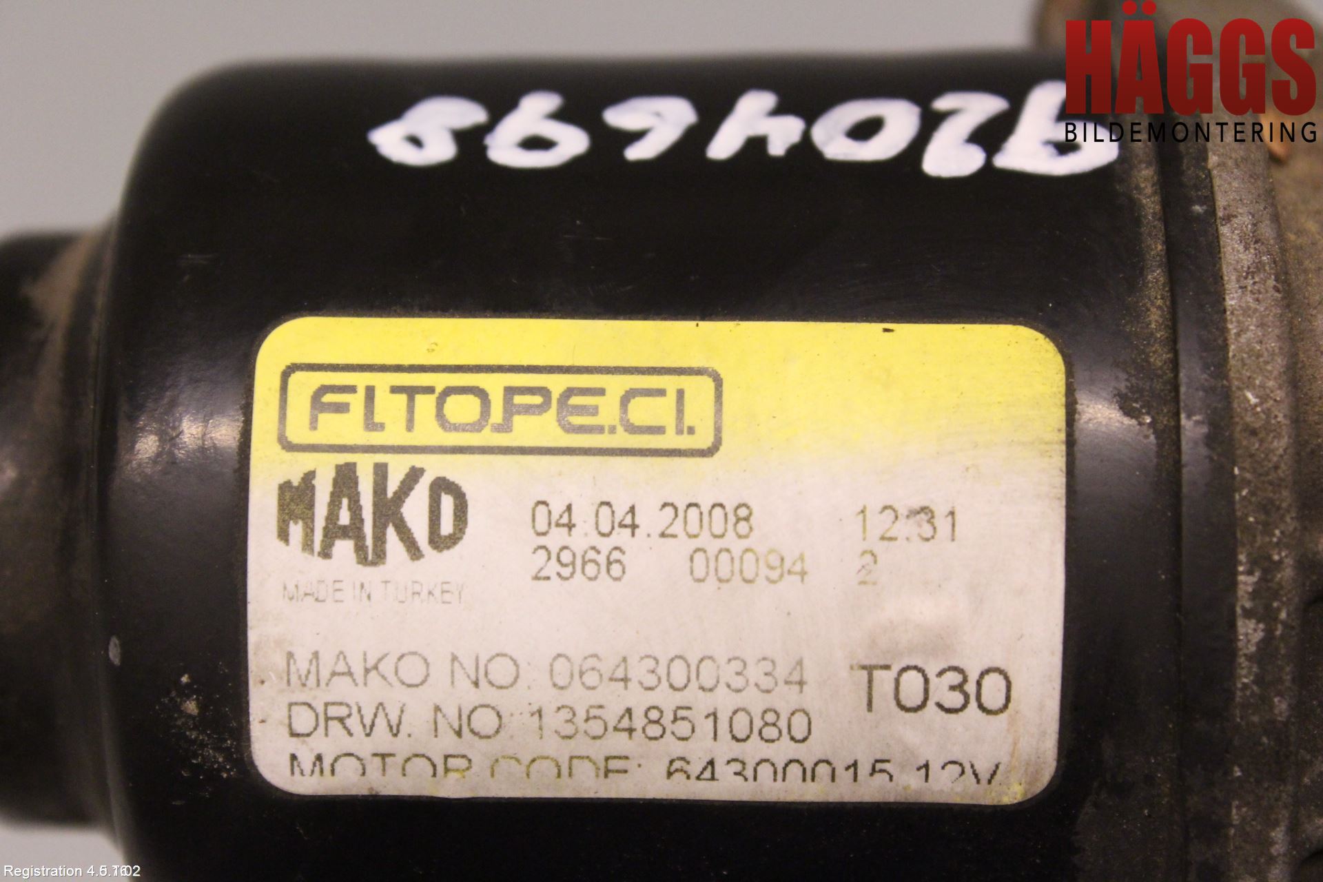 Peugeot BIPPER Torkarmotor Vindruta