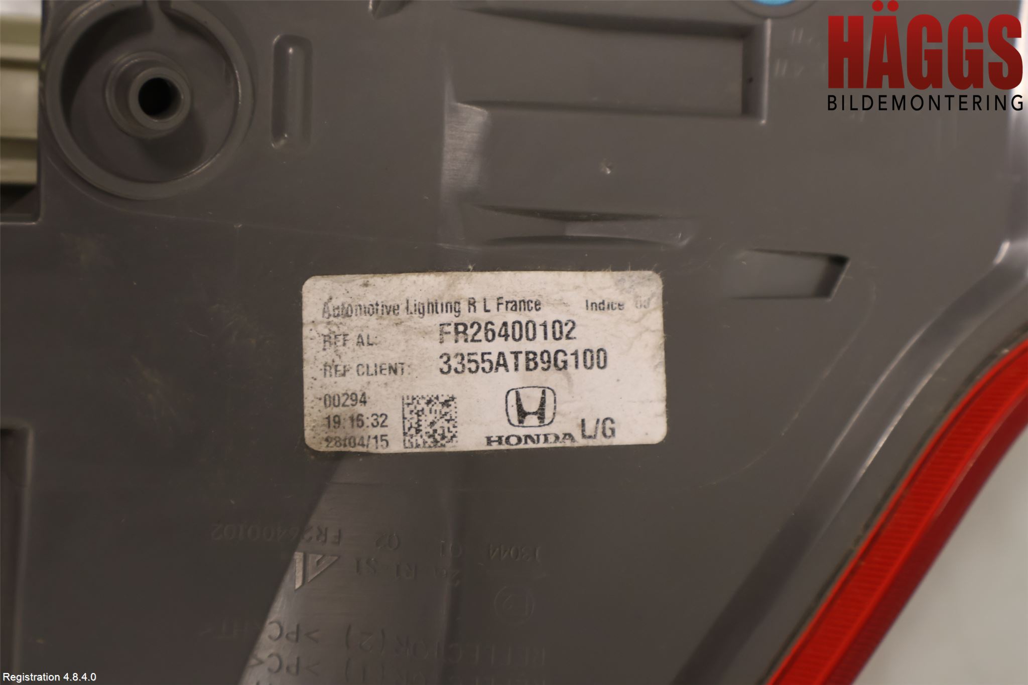 Honda CIVIC 12-16 Bakljus Vänster