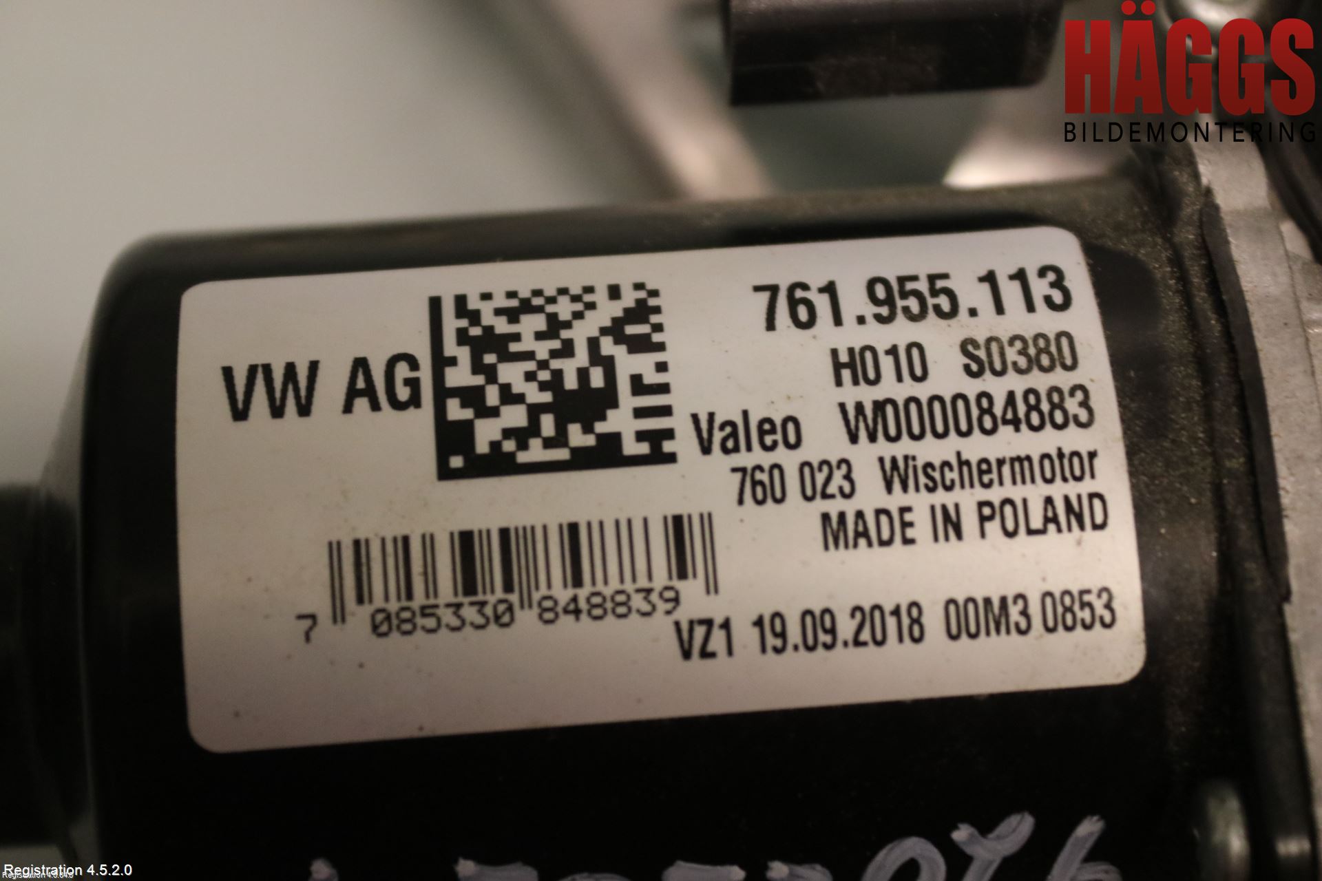 Volkswagen VW TOUAREG CR 18- Torkarmotor Vindruta
