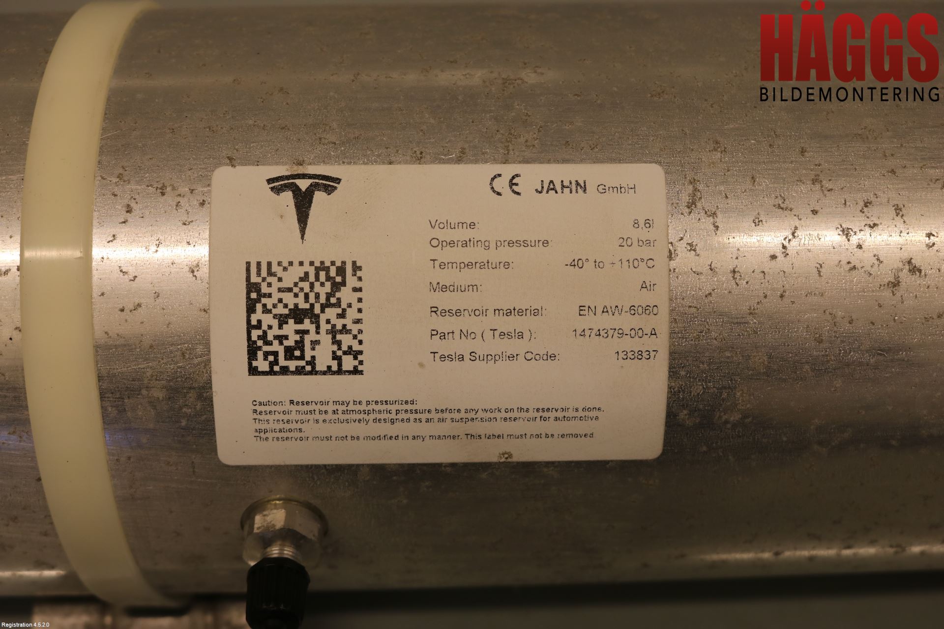 Tesla MODEL X 16- Nivå/Luftförändring Trycktank