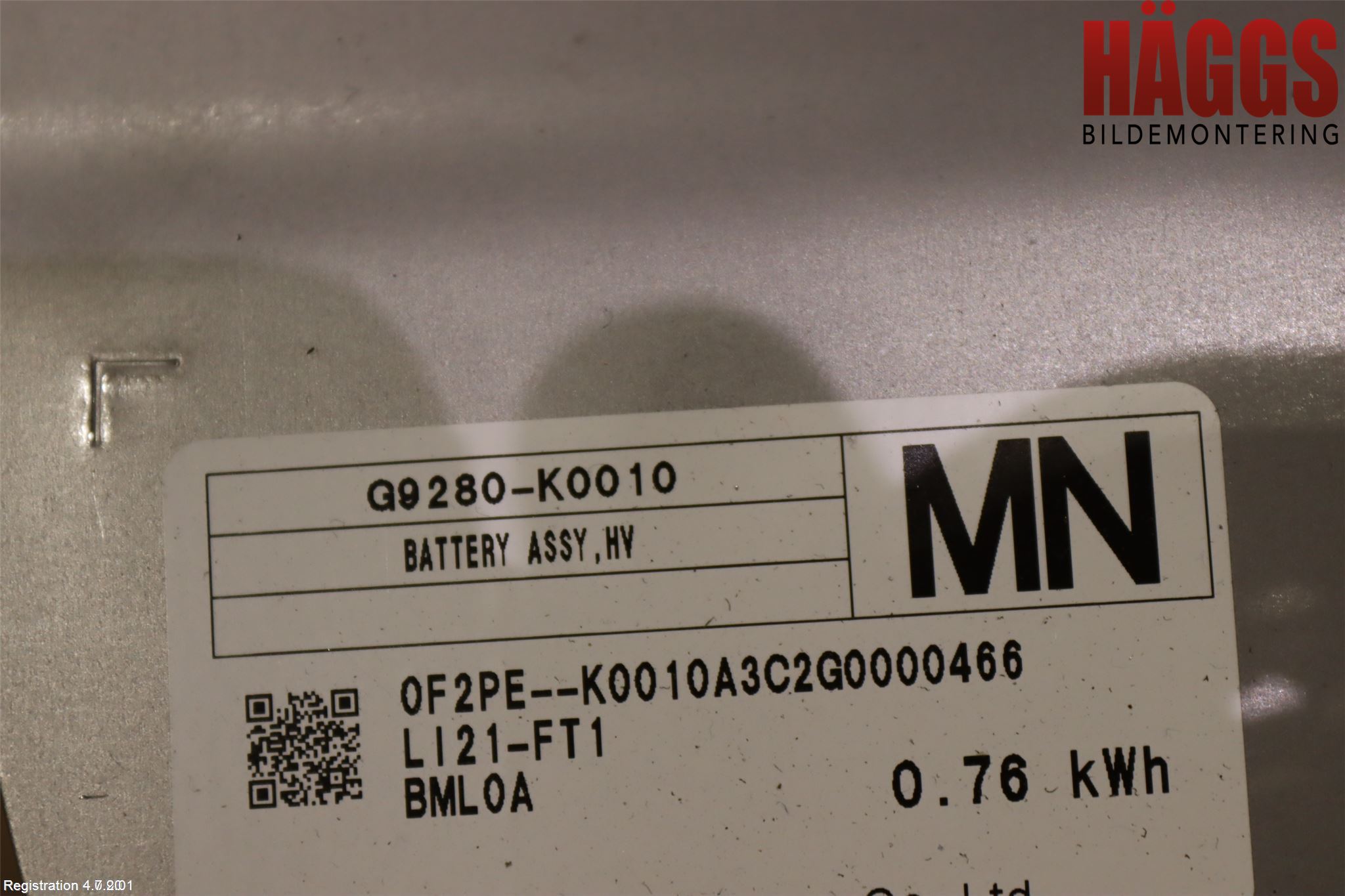 Toyota YARIS XP21 20- Batteri Högspänning