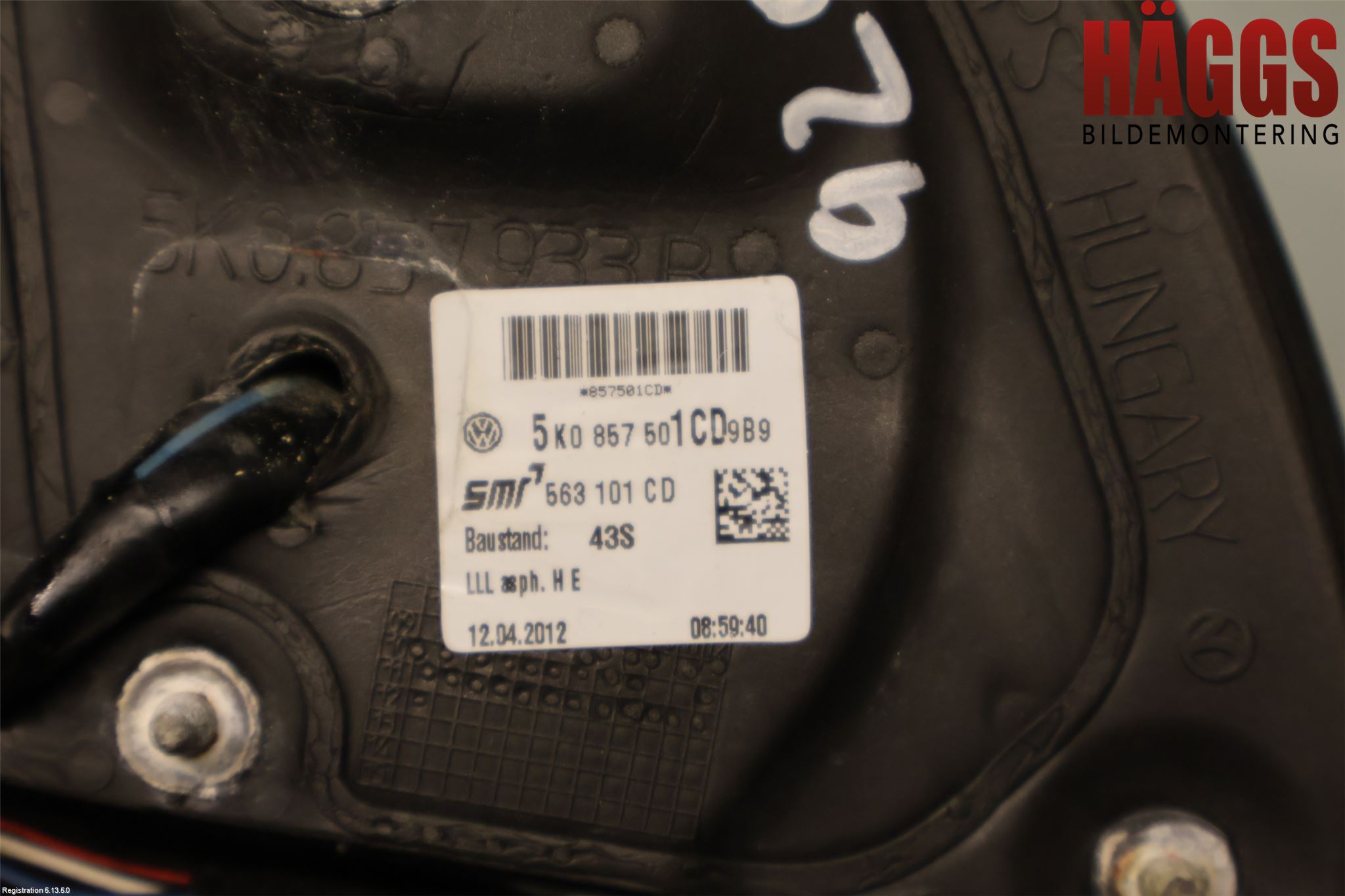 Volkswagen VW GOLF VI 09-13 Spegel Yttre El Vä