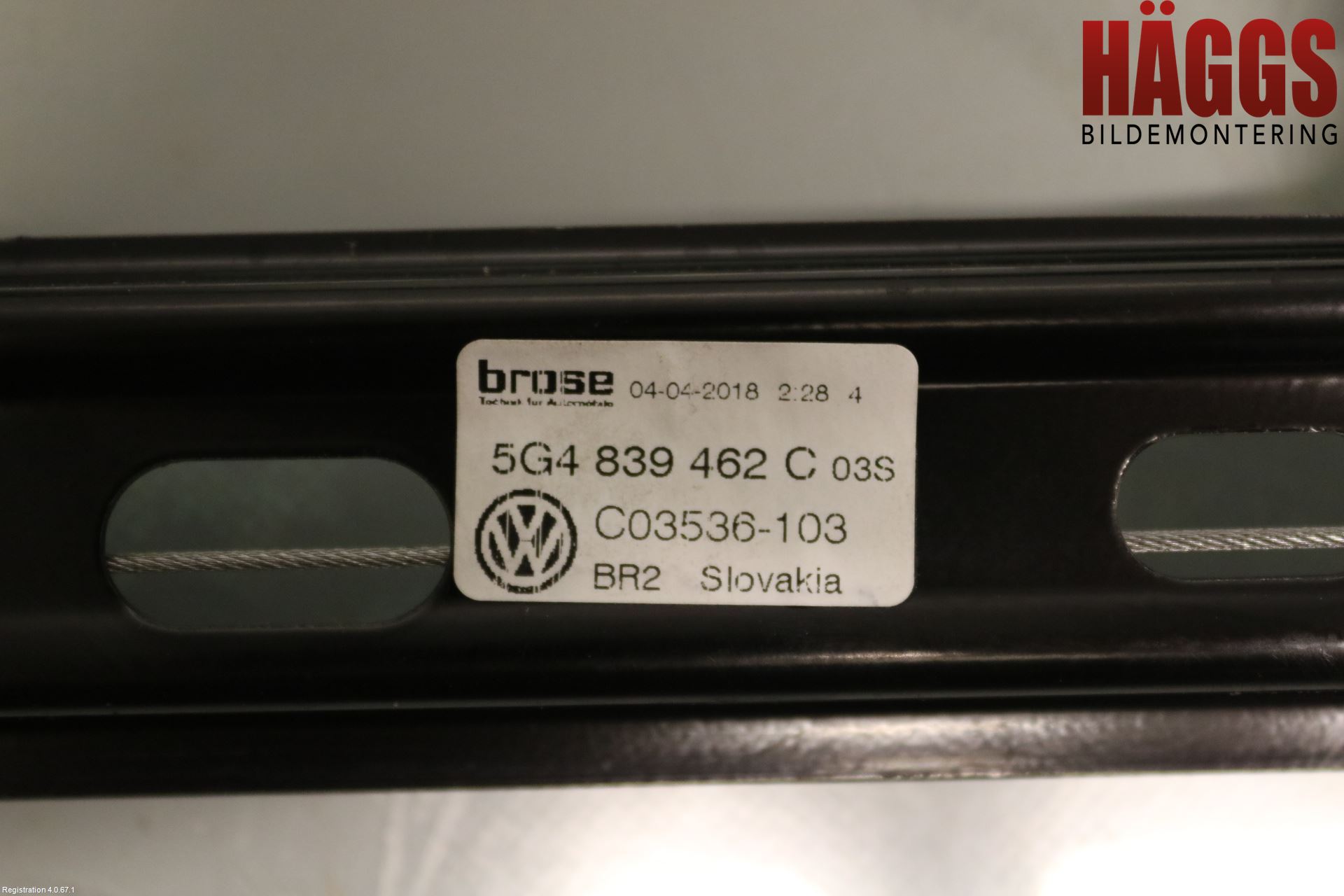 Volkswagen VW GOLF / E-GOLF VII 13-20 Fönsterhissmekanism